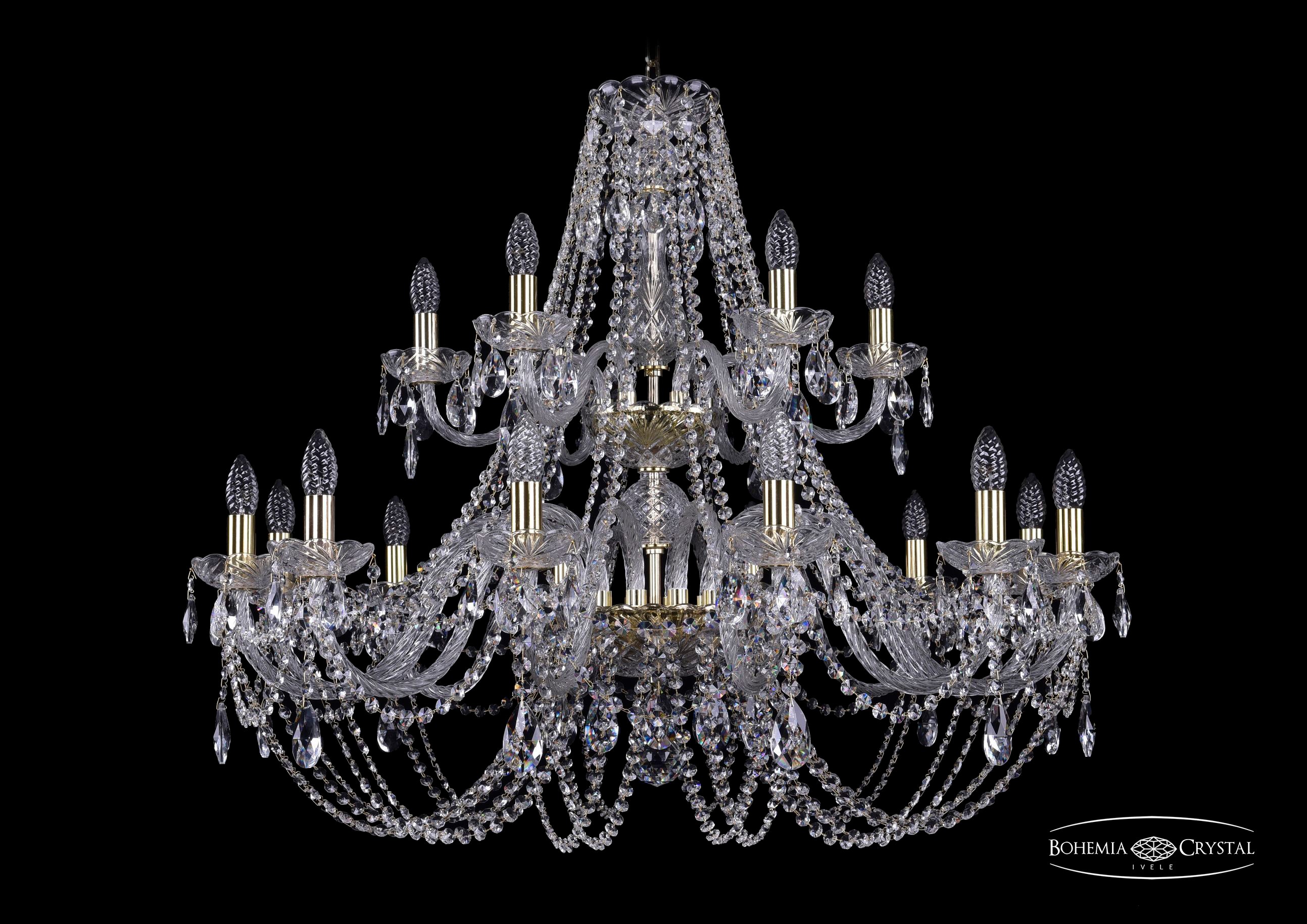 Подвесная хрустальная люстра 1406 Bohemia 1406/12+6/360/2d G