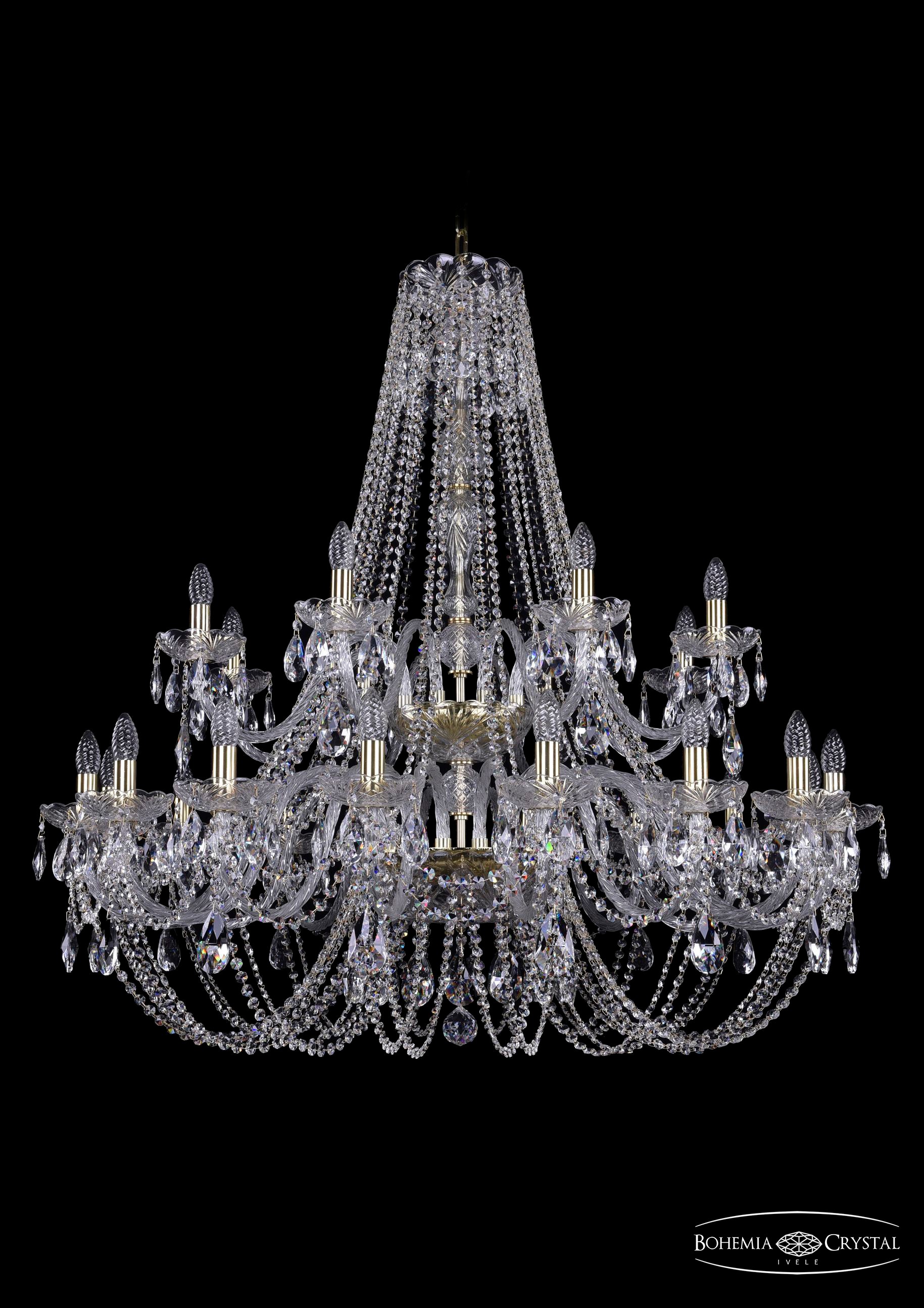 Подвесная хрустальная люстра 1406 Bohemia 1406/16+8/400/2d G