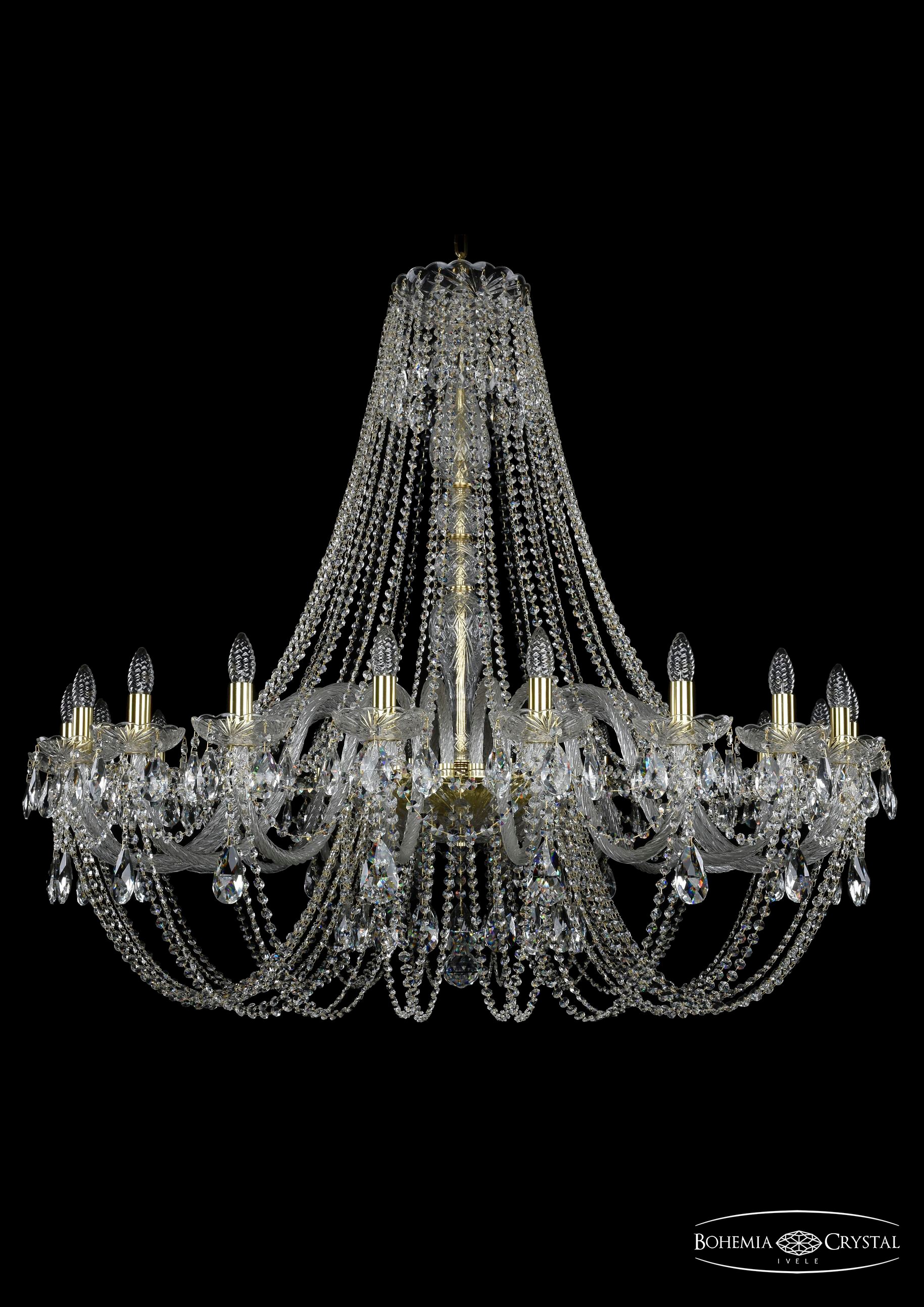 Подвесная хрустальная люстра 1406 Bohemia 1406/20/460/h-115 Ni