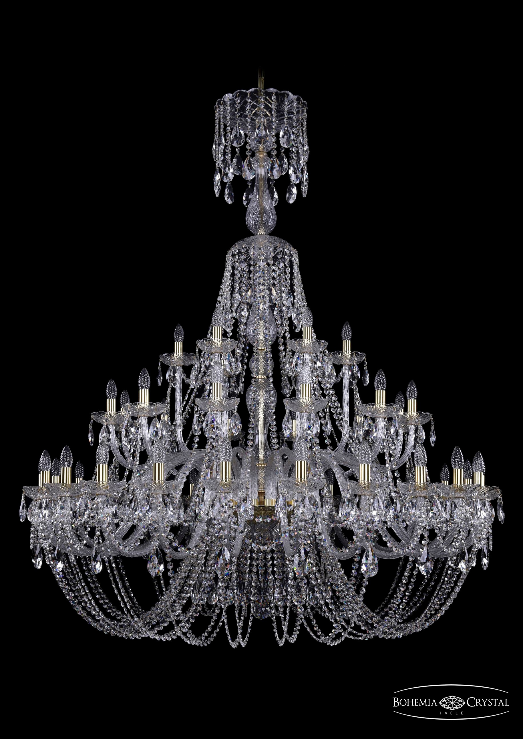 Подвесная хрустальная люстра 1406 Bohemia 1406/24+12+6/530/XL-160 G