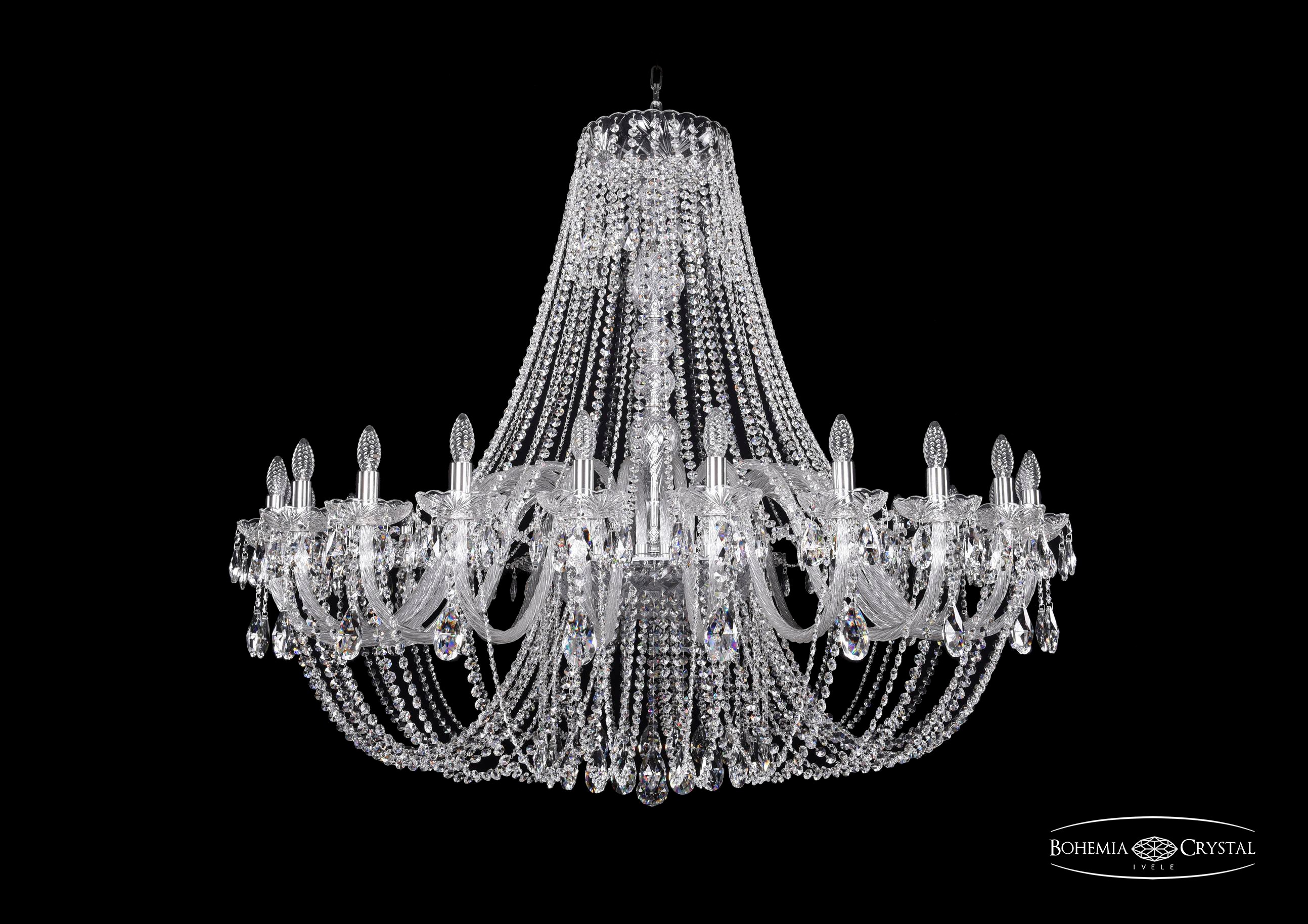Подвесная хрустальная люстра 1406 Bohemia 1406/24/530 Ni