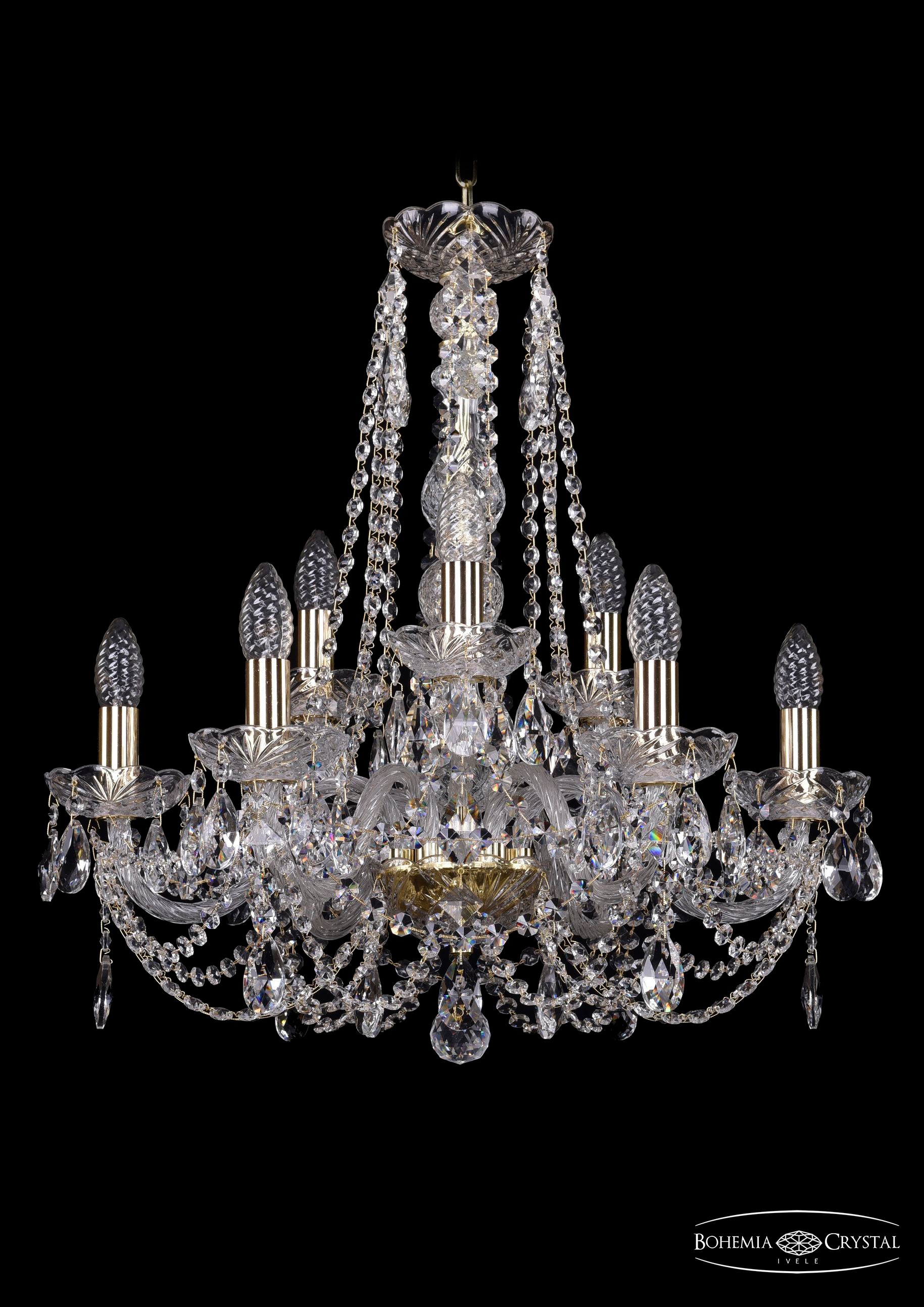 Подвесная хрустальная люстра 1406 Bohemia 1406/6+3/195/h-58 G