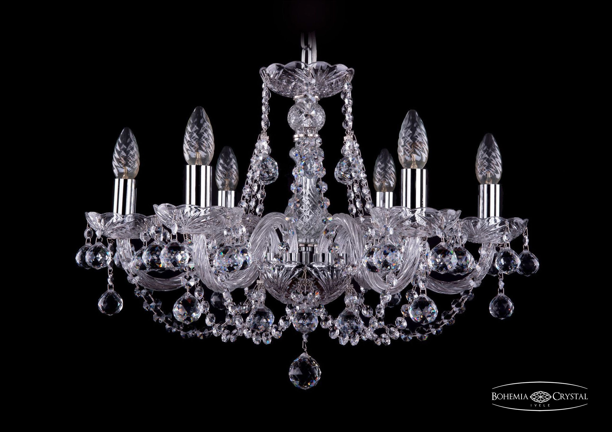 Подвесная хрустальная люстра 1406 Bohemia 1406/6/195 Ni Balls