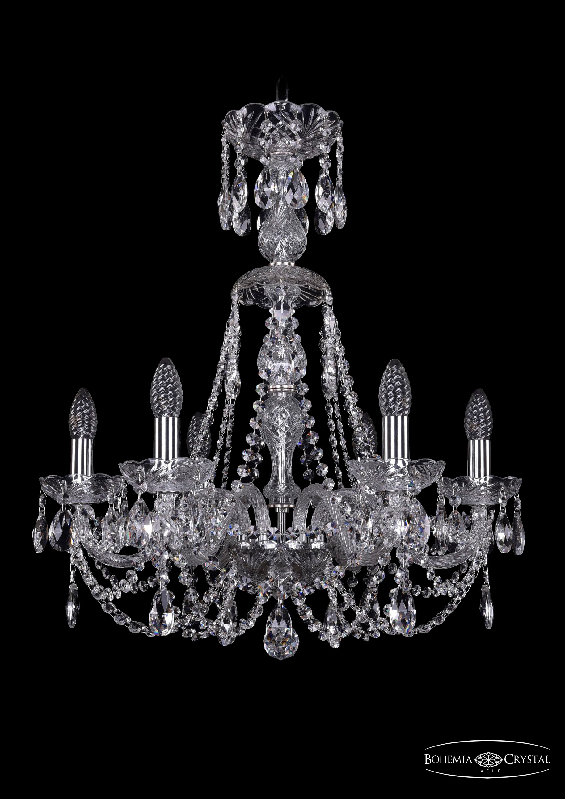 Подвесная хрустальная люстра 1406 Bohemia 1406/6/195/XL-64 Ni