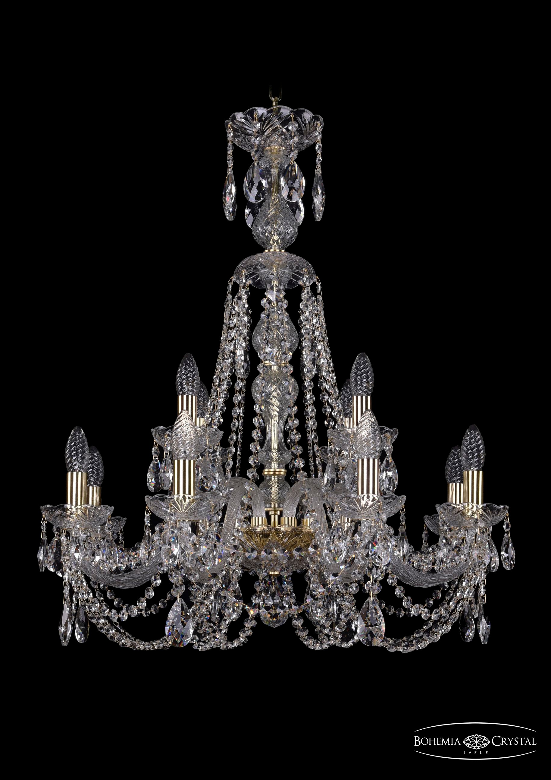Подвесная хрустальная люстра 1406 Bohemia 1406/8+4/240/XL-78 G