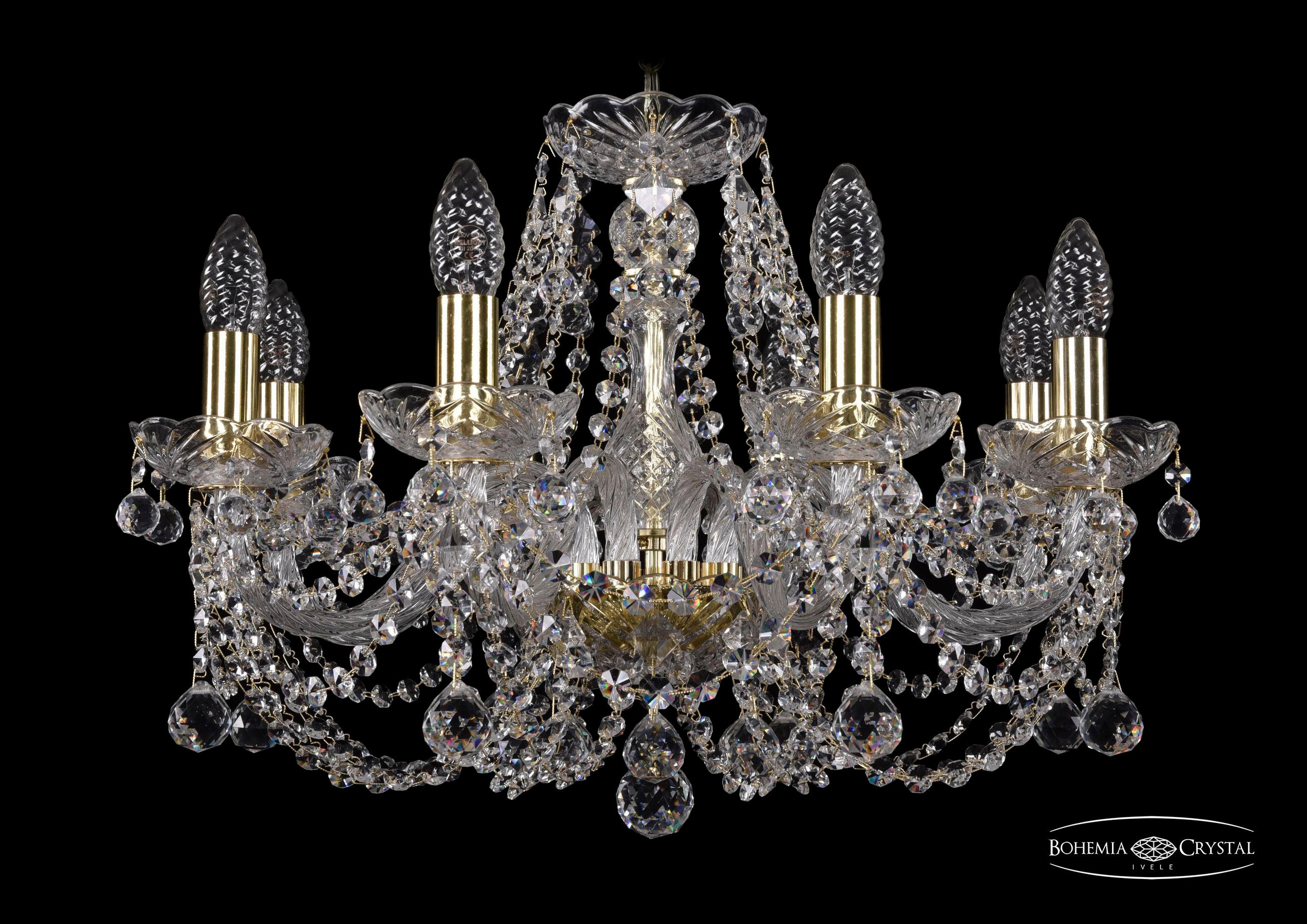 Подвесная хрустальная люстра 1406 Bohemia 1406/8/195 G Balls