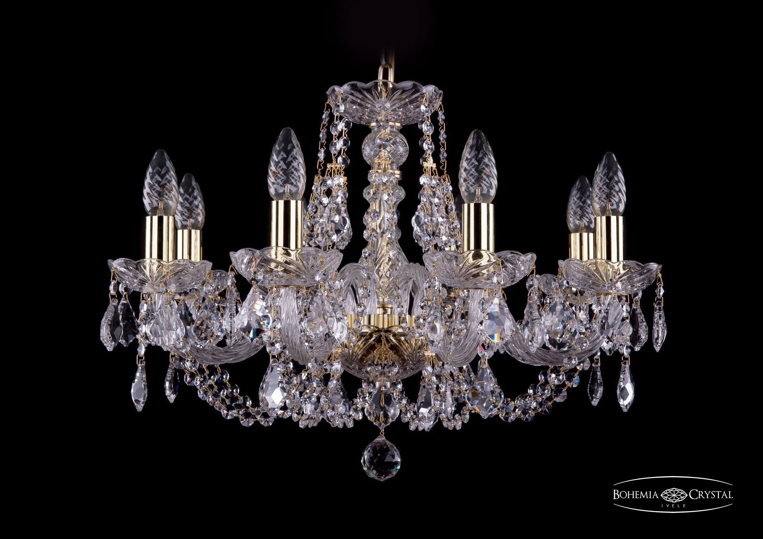Подвесная хрустальная люстра 1406 Bohemia 1406/8/195 G Leafs