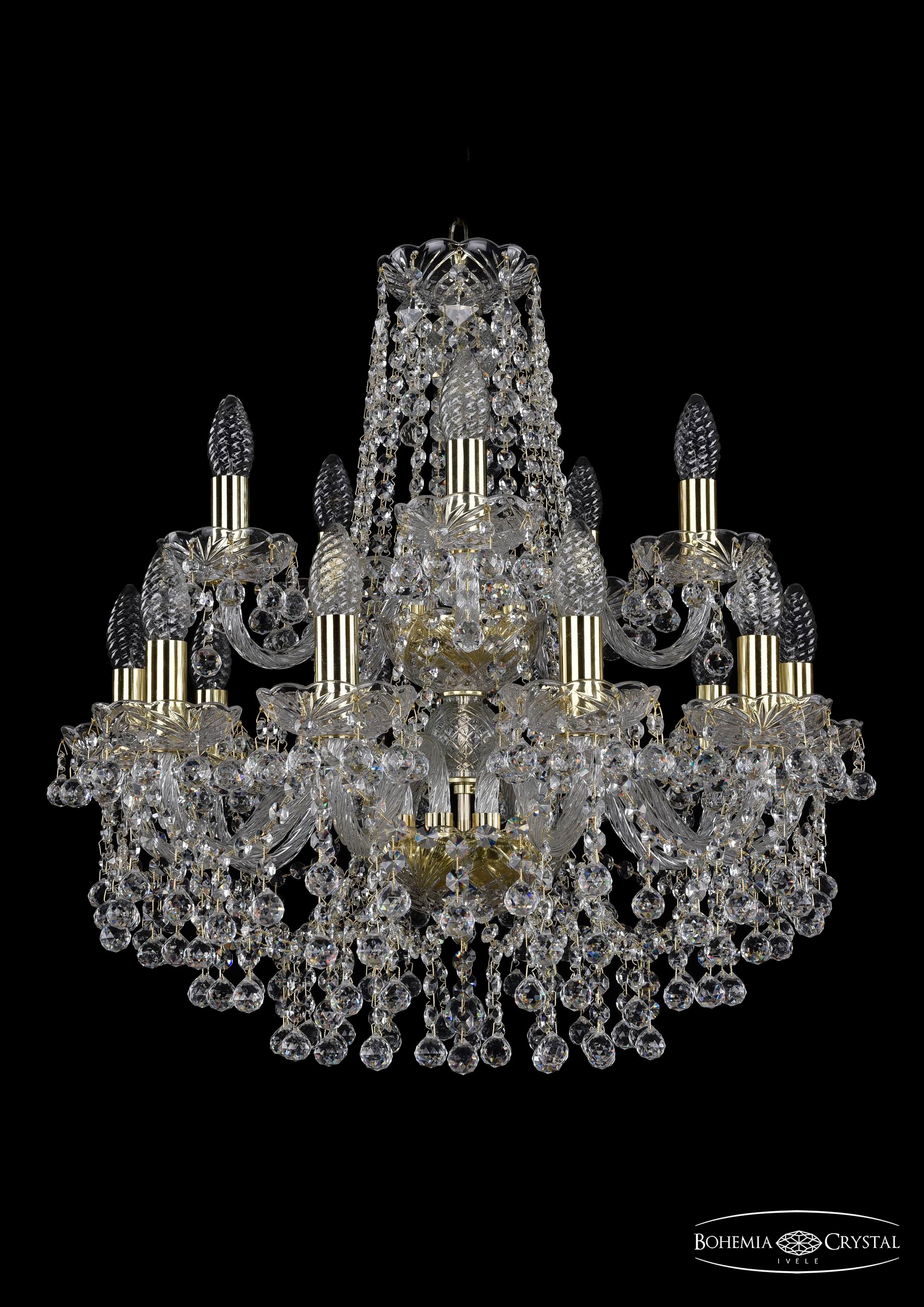 Подвесная хрустальная люстра 1409 Bohemia 1409/10+5/195/2d G