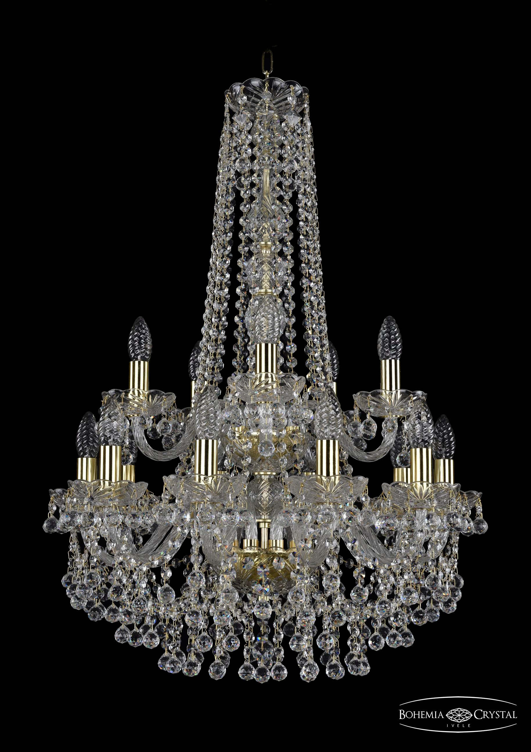 Подвесная хрустальная люстра 1409 Bohemia 1409/10+5/195/h-83/2d G