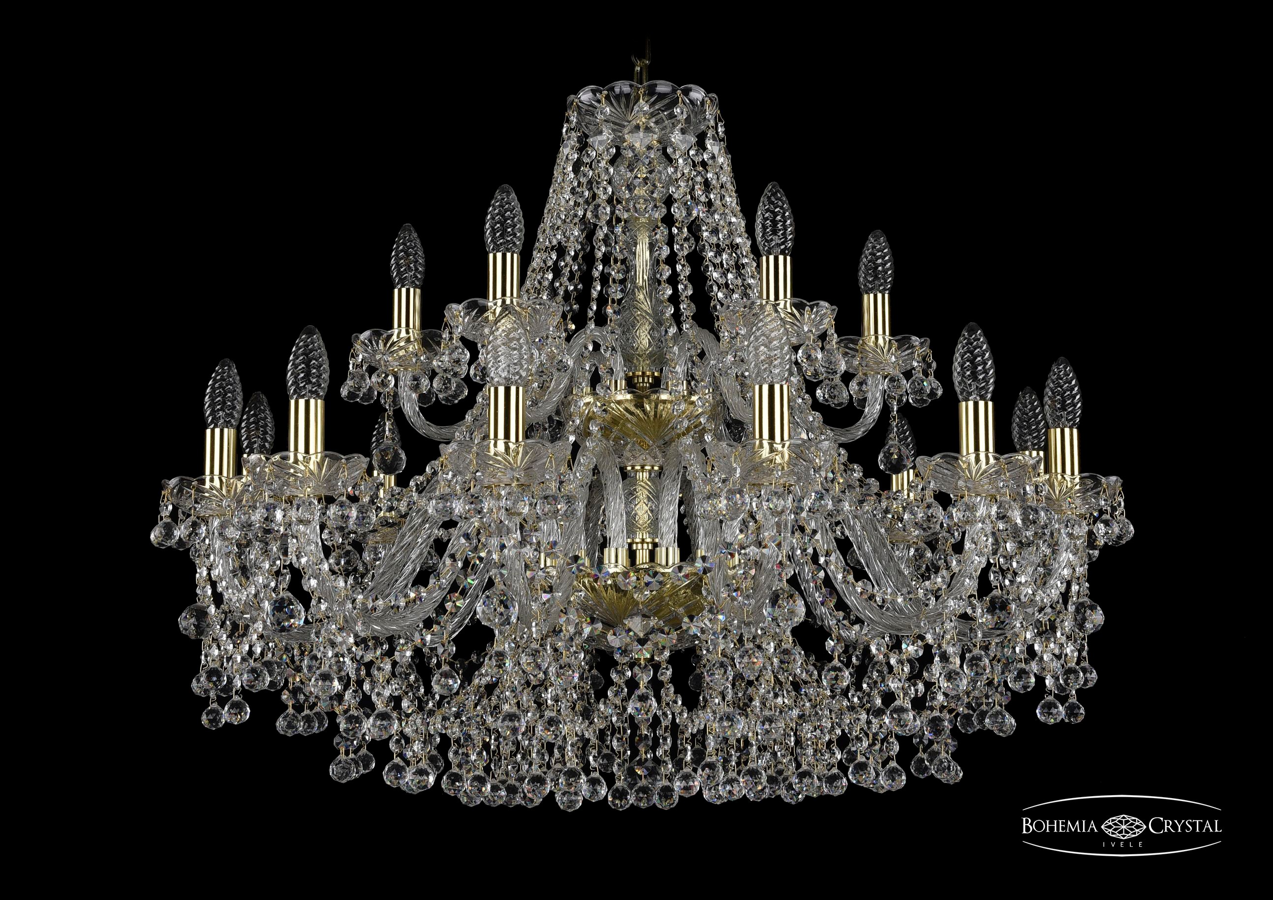 Подвесная хрустальная люстра 1409 Bohemia 1409/12+6/300/2d G