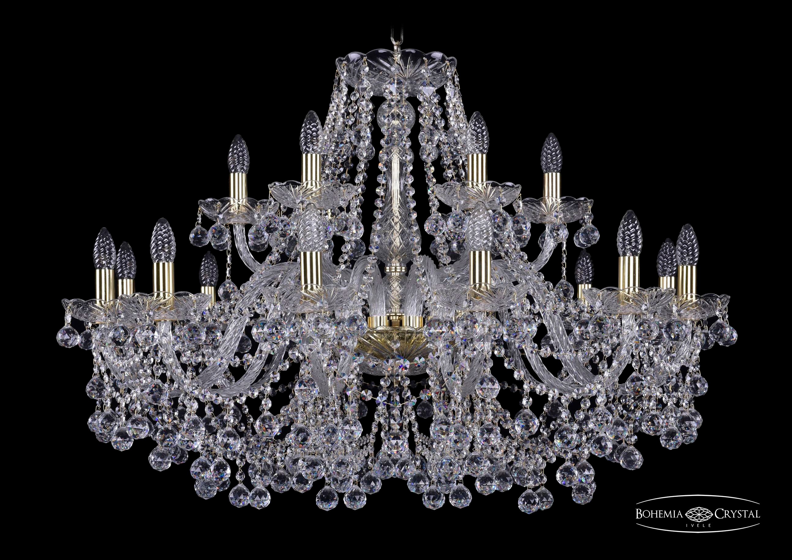 Подвесная хрустальная люстра 1409 Bohemia 1409/12+6/360 G