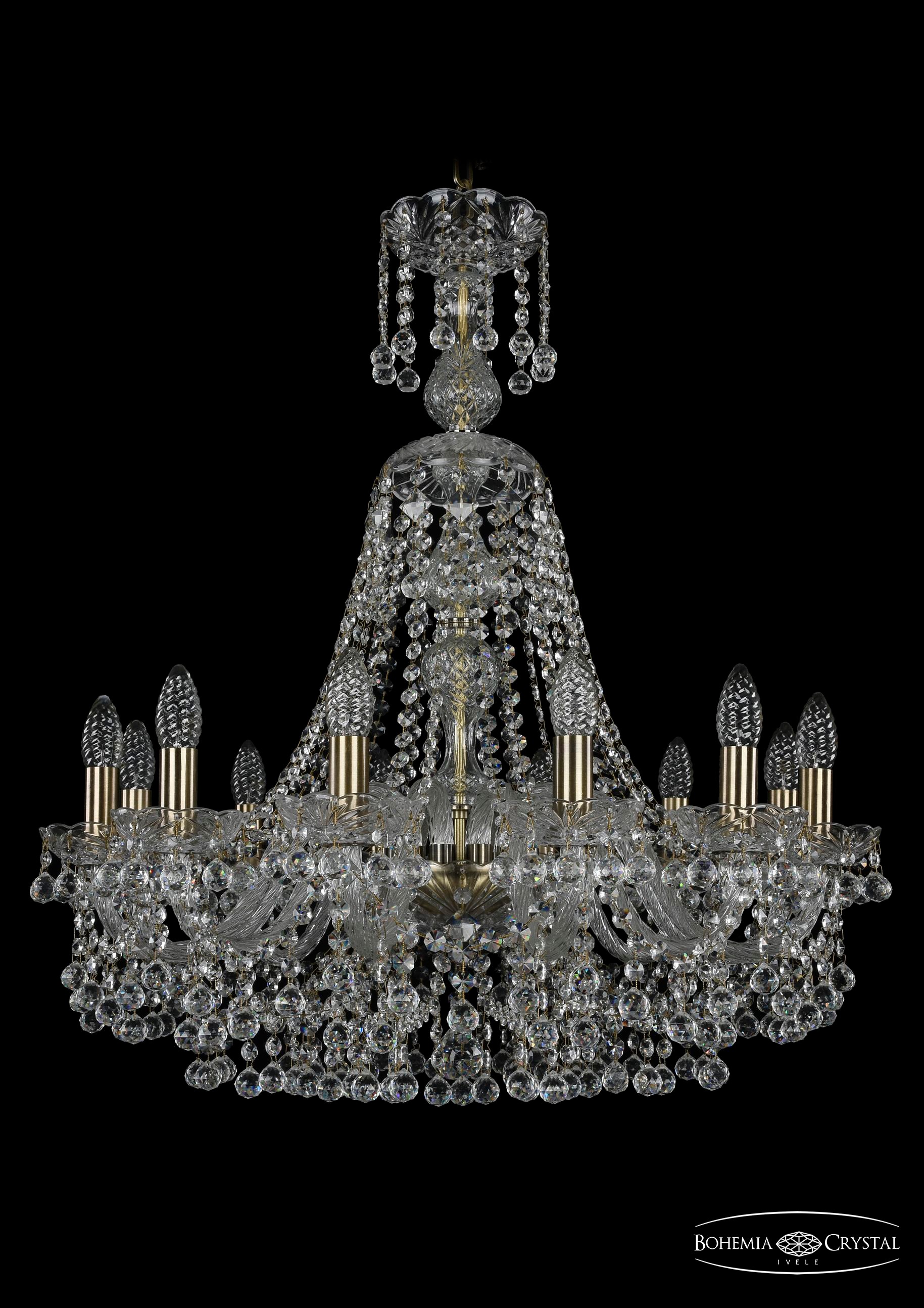 Подвесная хрустальная люстра 1409 Bohemia 1409/12/240/XL-75 Pa