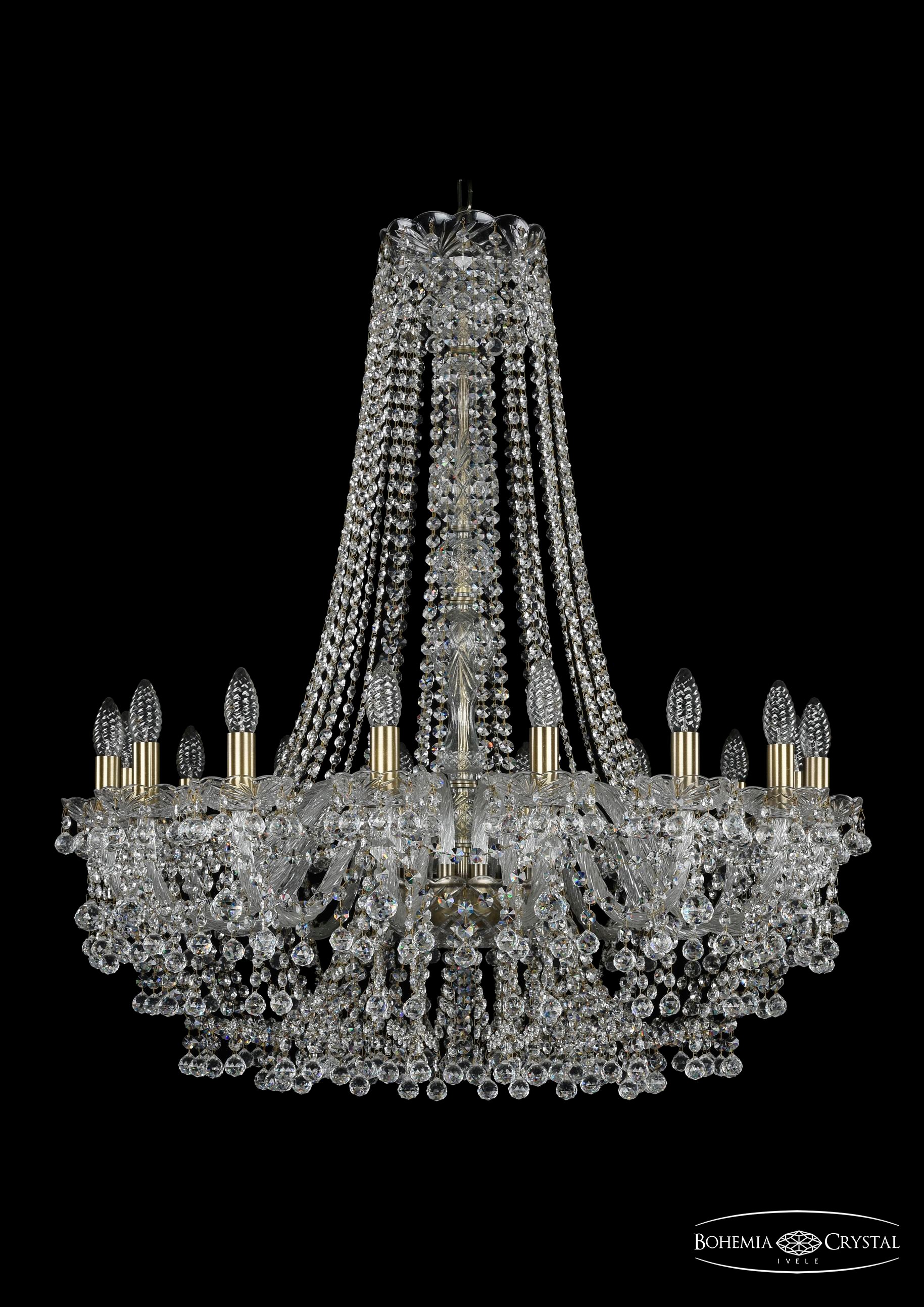 Подвесная хрустальная люстра 1409 Bohemia 1409/16/360/h-96 Pa