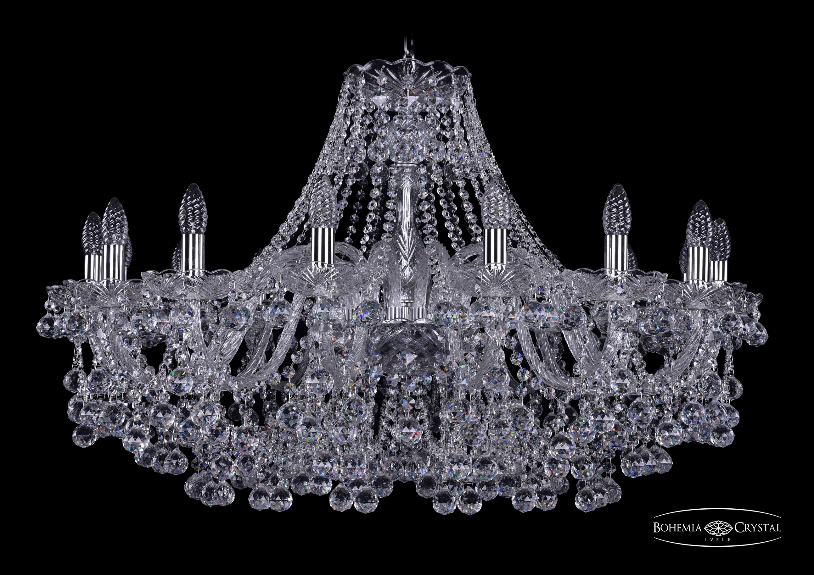Подвесная хрустальная люстра 1409 Bohemia 1409/16/360 Ni