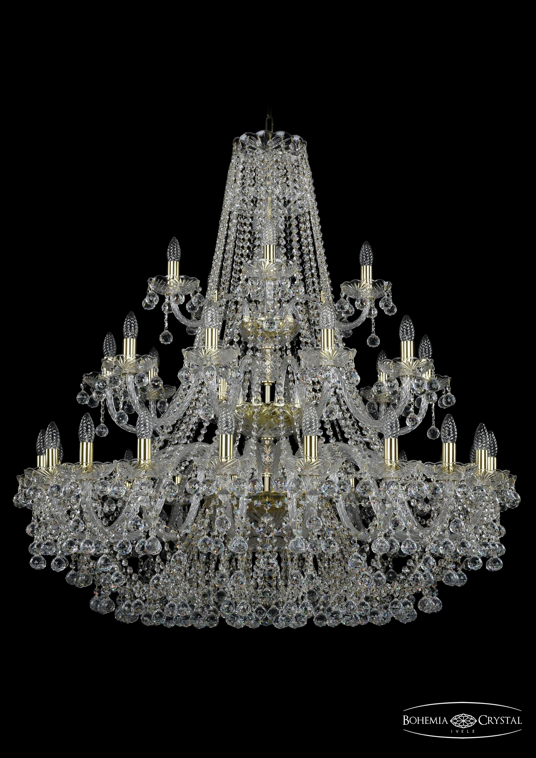 Подвесная хрустальная люстра 1409 Bohemia 1409/20+10+5/400/3d G