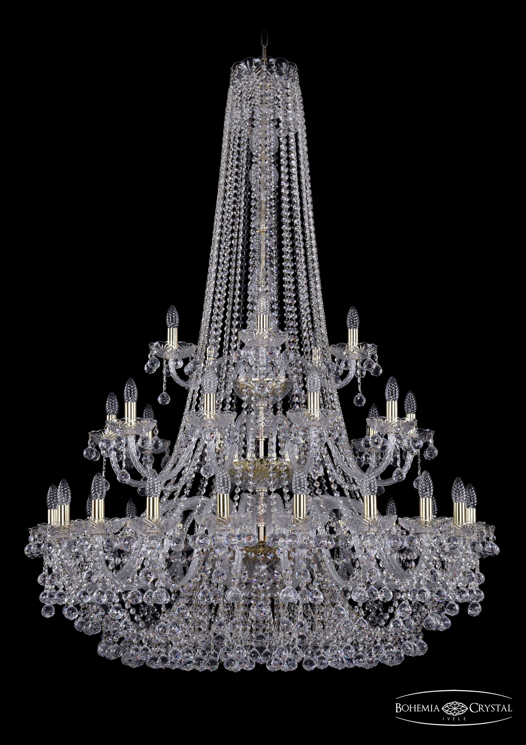 Подвесная хрустальная люстра 1409 Bohemia 1409/20+10+5/400/h-160/3d G