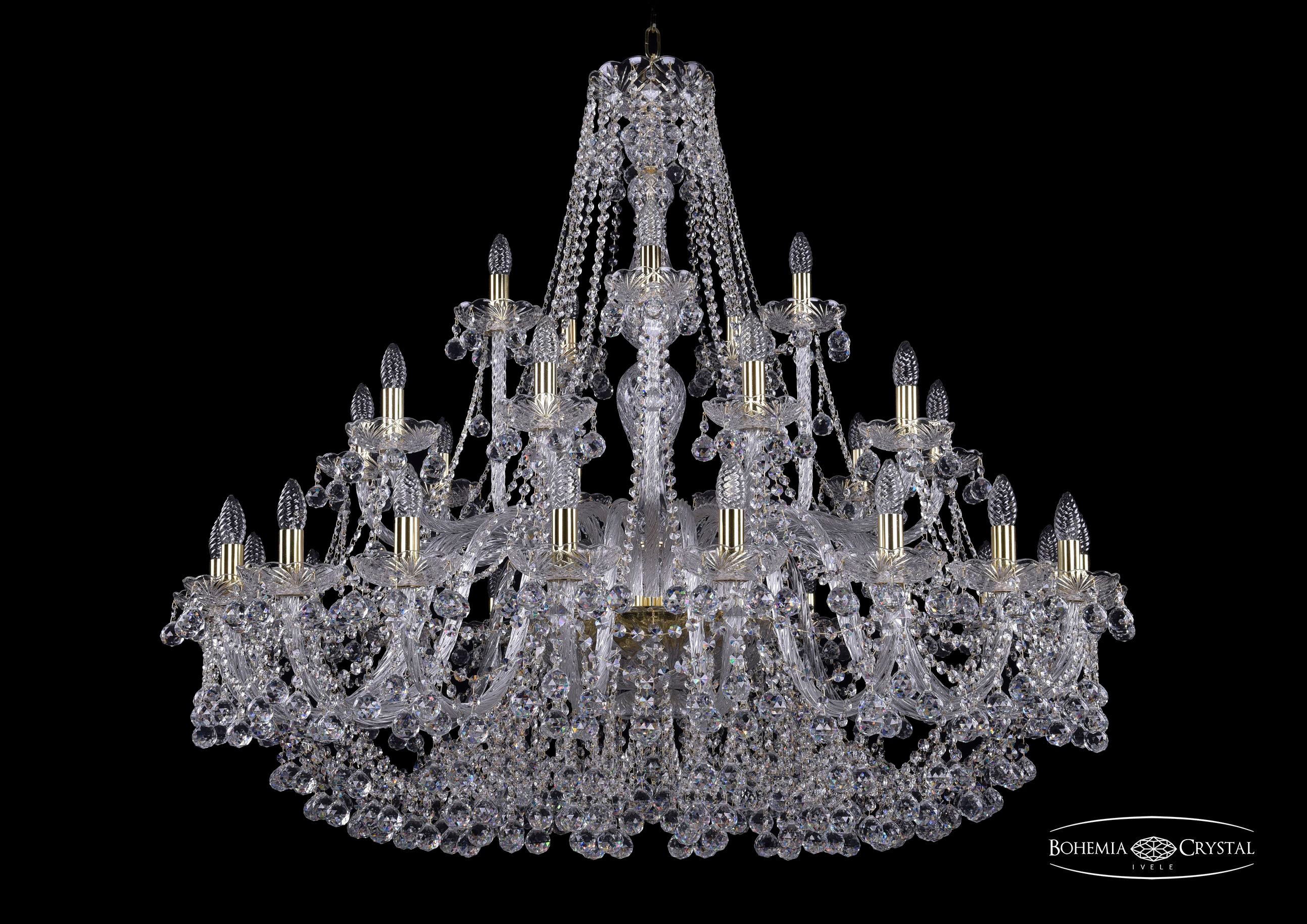 Подвесная хрустальная люстра 1409 Bohemia 1409/20+10+5/460 G