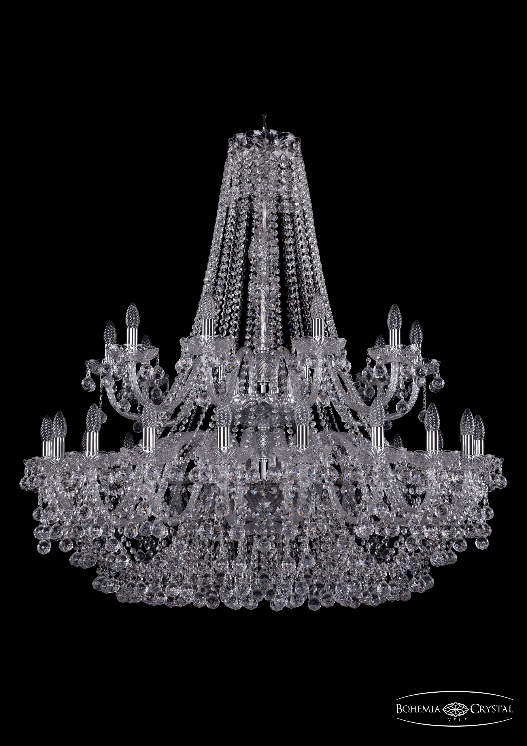 Подвесная хрустальная люстра 1409 Bohemia 1409/20+10/400/2d Ni