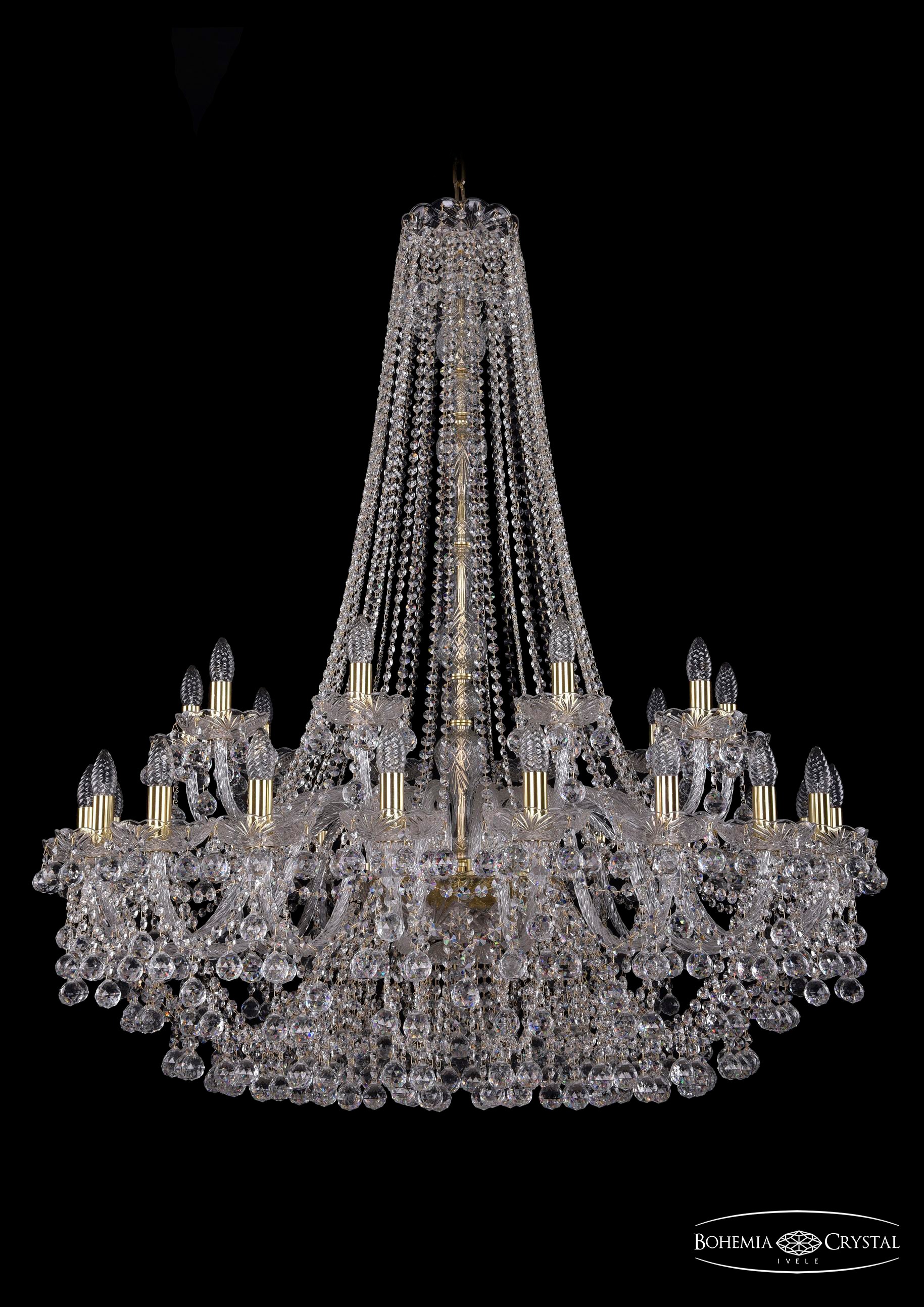 Подвесная хрустальная люстра 1409 Bohemia 1409/20+10/400/h-133 G