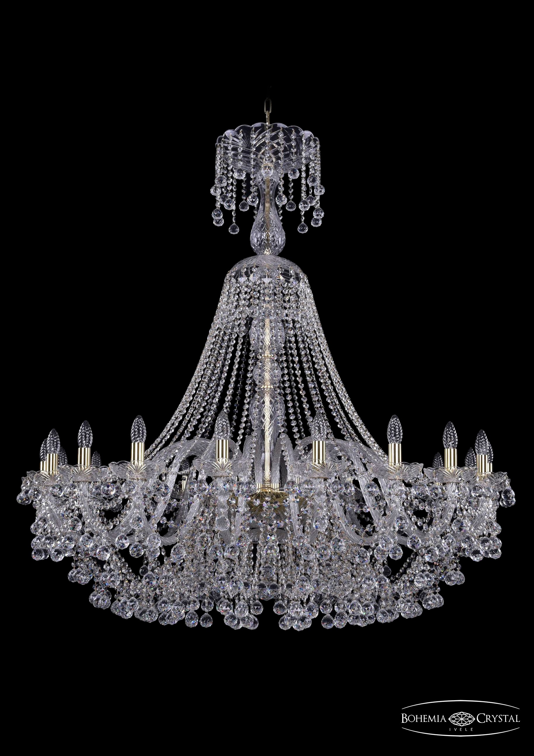 Подвесная хрустальная люстра 1409 Bohemia 1409/20/460/XL-136 G
