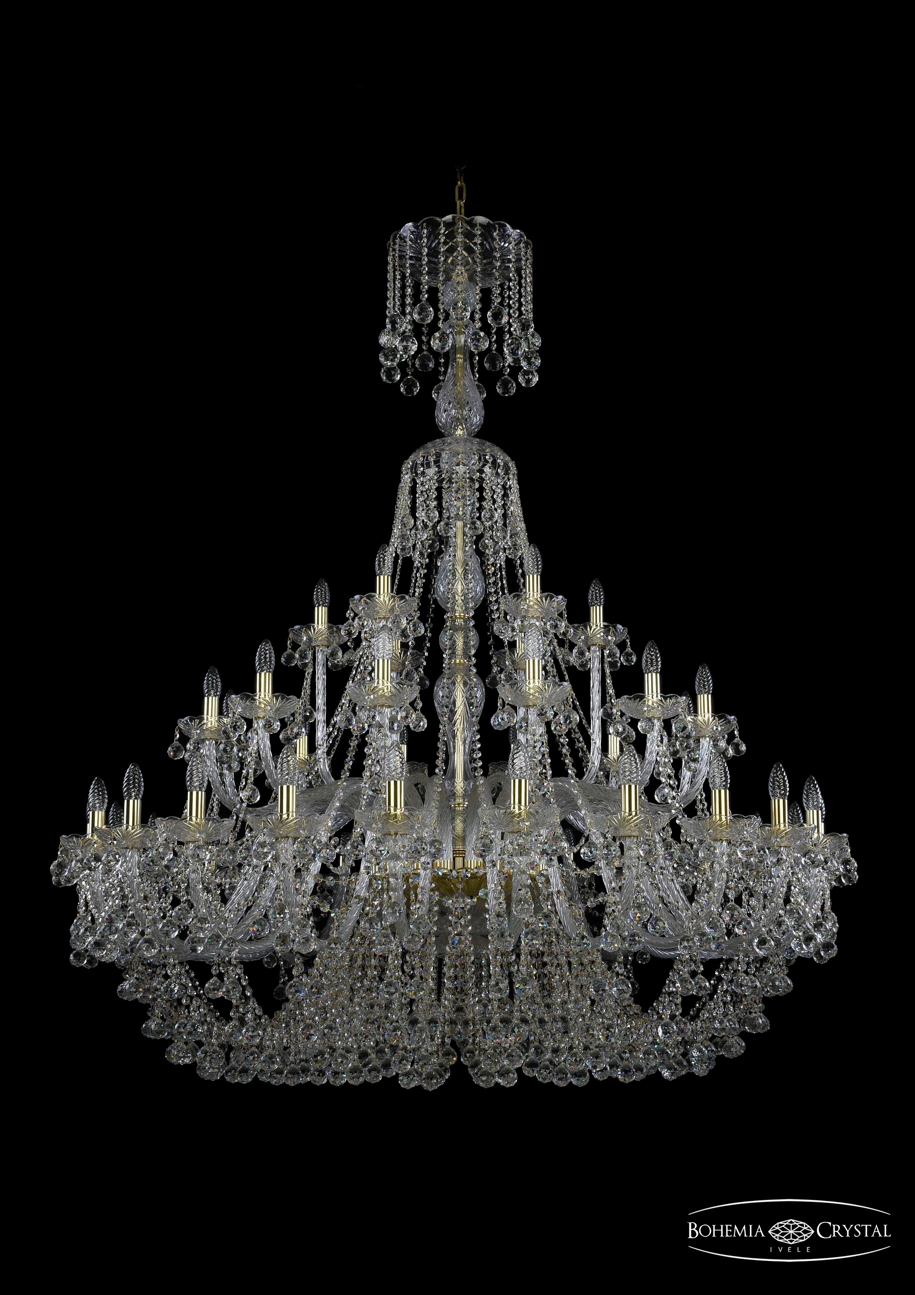 Подвесная хрустальная люстра 1409 Bohemia 1409/24+12+6/530/XL-169 G