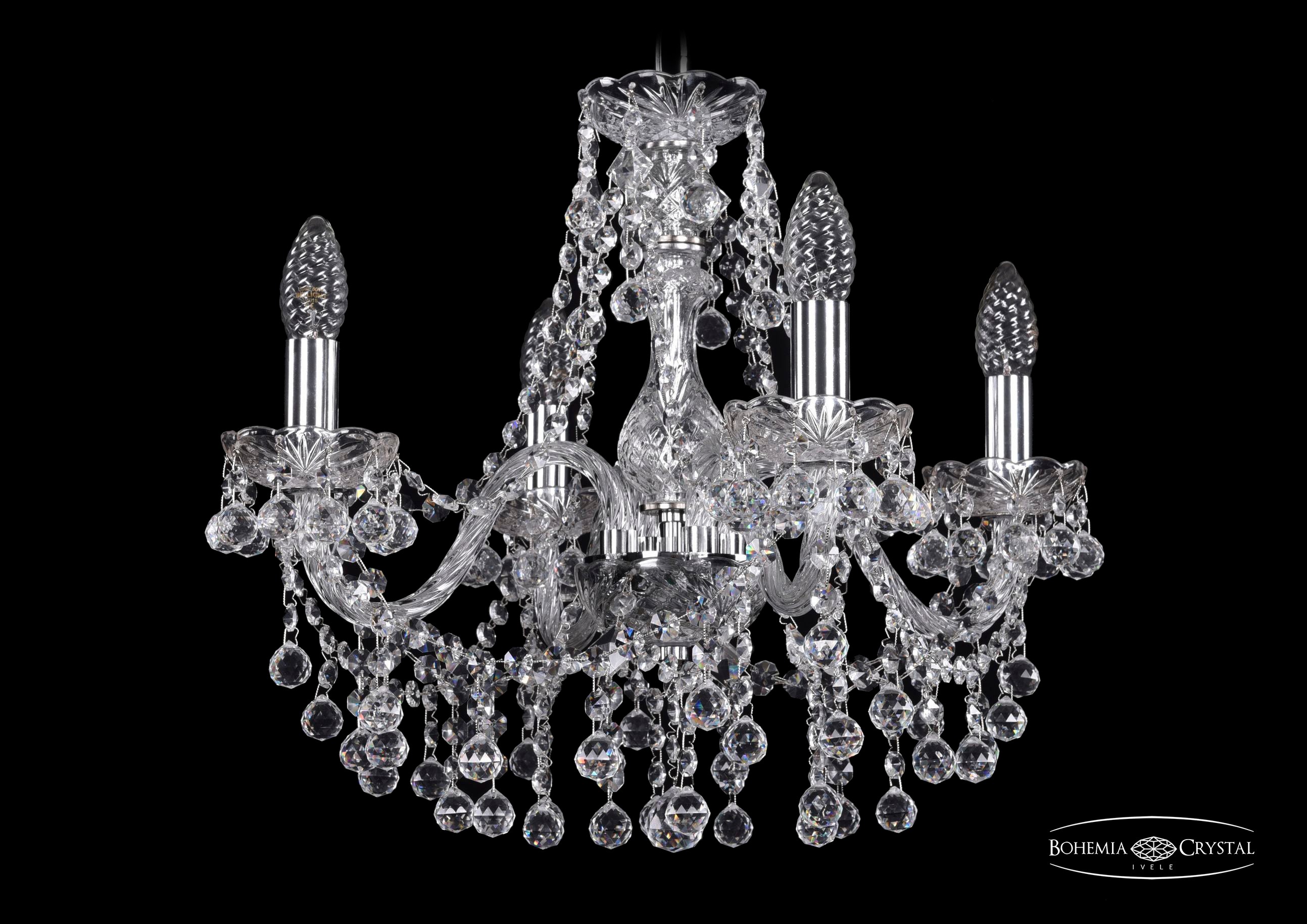 Подвесная хрустальная люстра 1409 Bohemia 1409/4/160 Ni