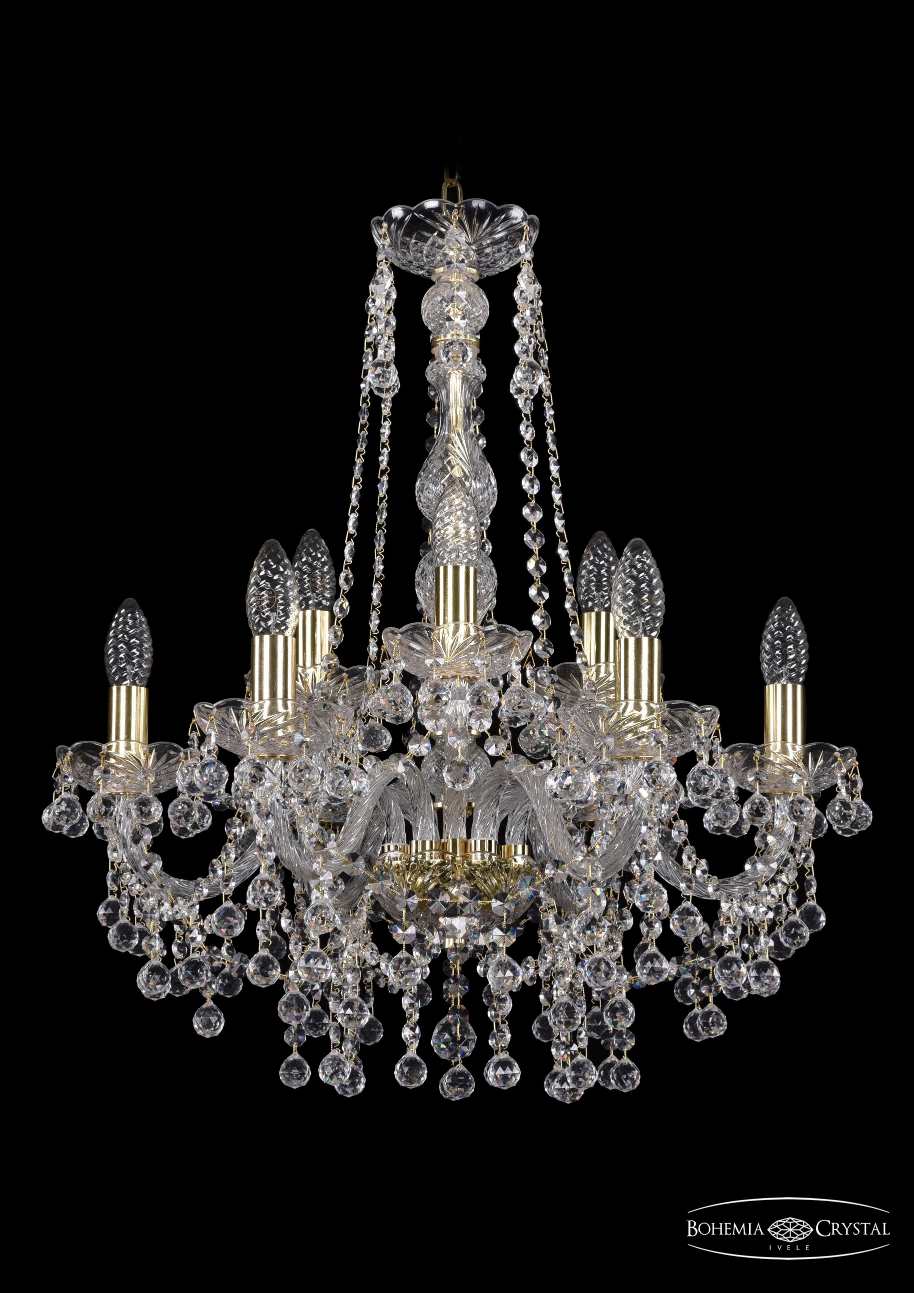 Подвесная хрустальная люстра 1409 Bohemia 1409/6+3/195/h-63 G