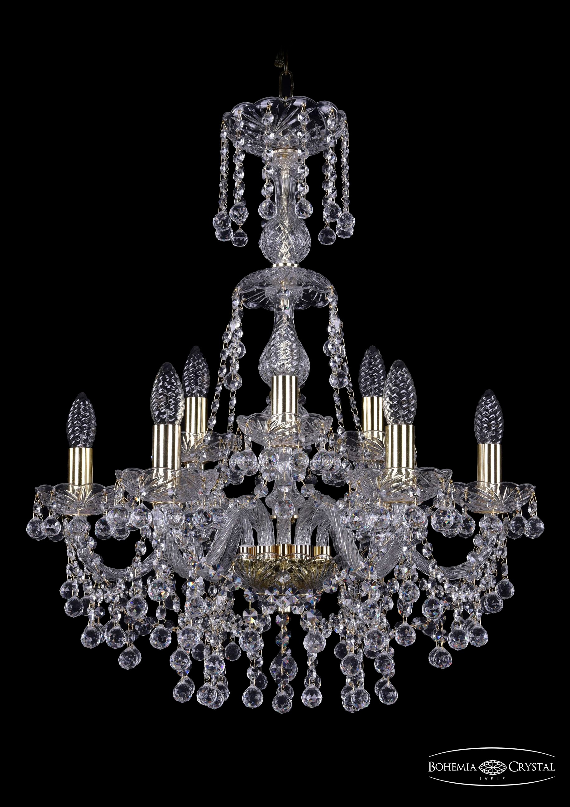 Подвесная хрустальная люстра 1409 Bohemia 1409/6+3/195/XL-68 G