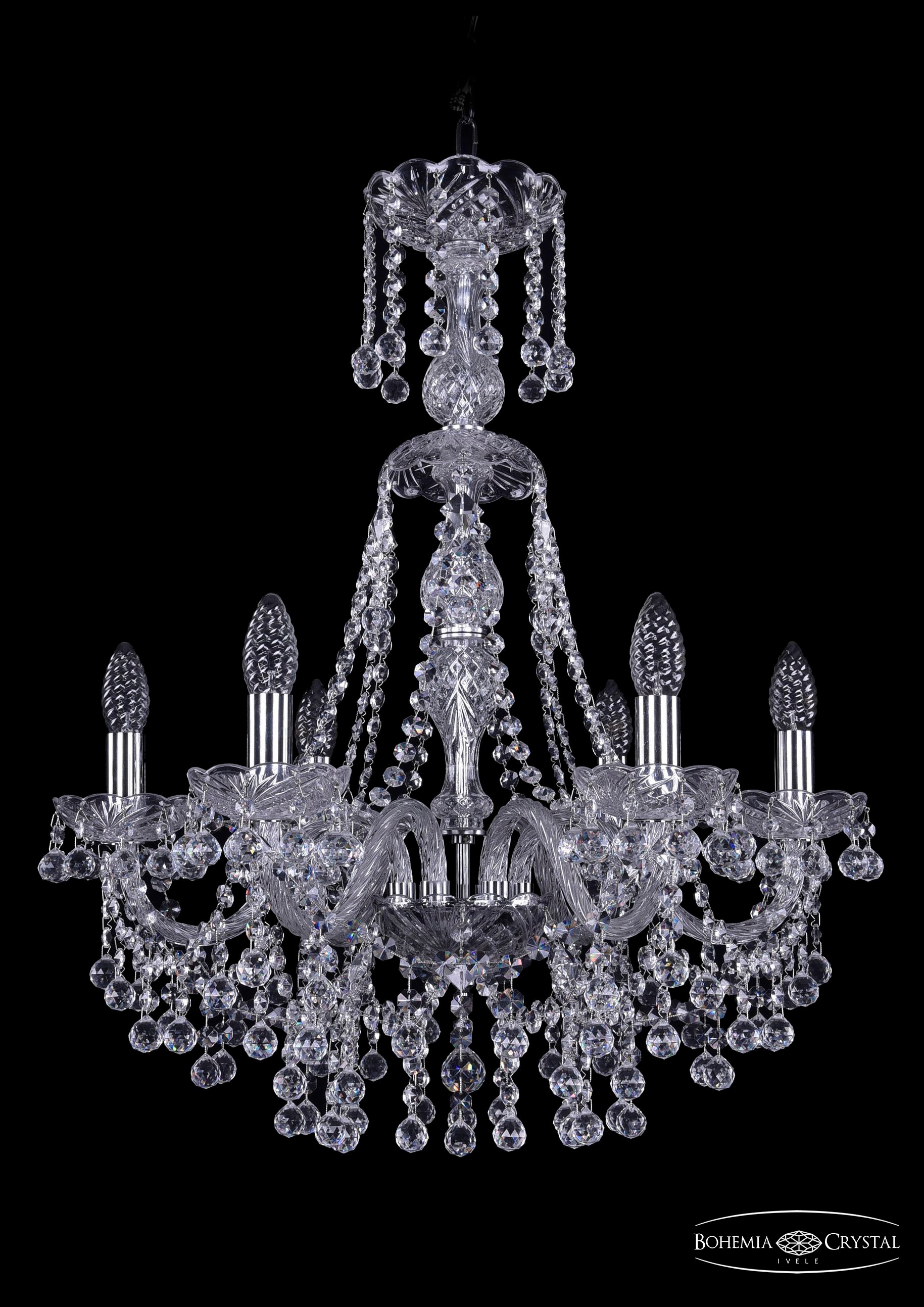 Подвесная хрустальная люстра 1409 Bohemia 1409/6/195/XL-68 Ni