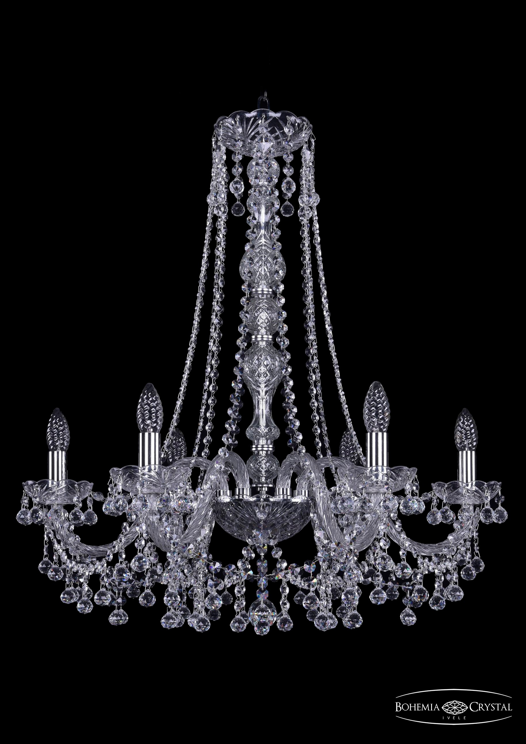 Подвесная хрустальная люстра 1409 Bohemia 1409/6/240/h-75 Ni