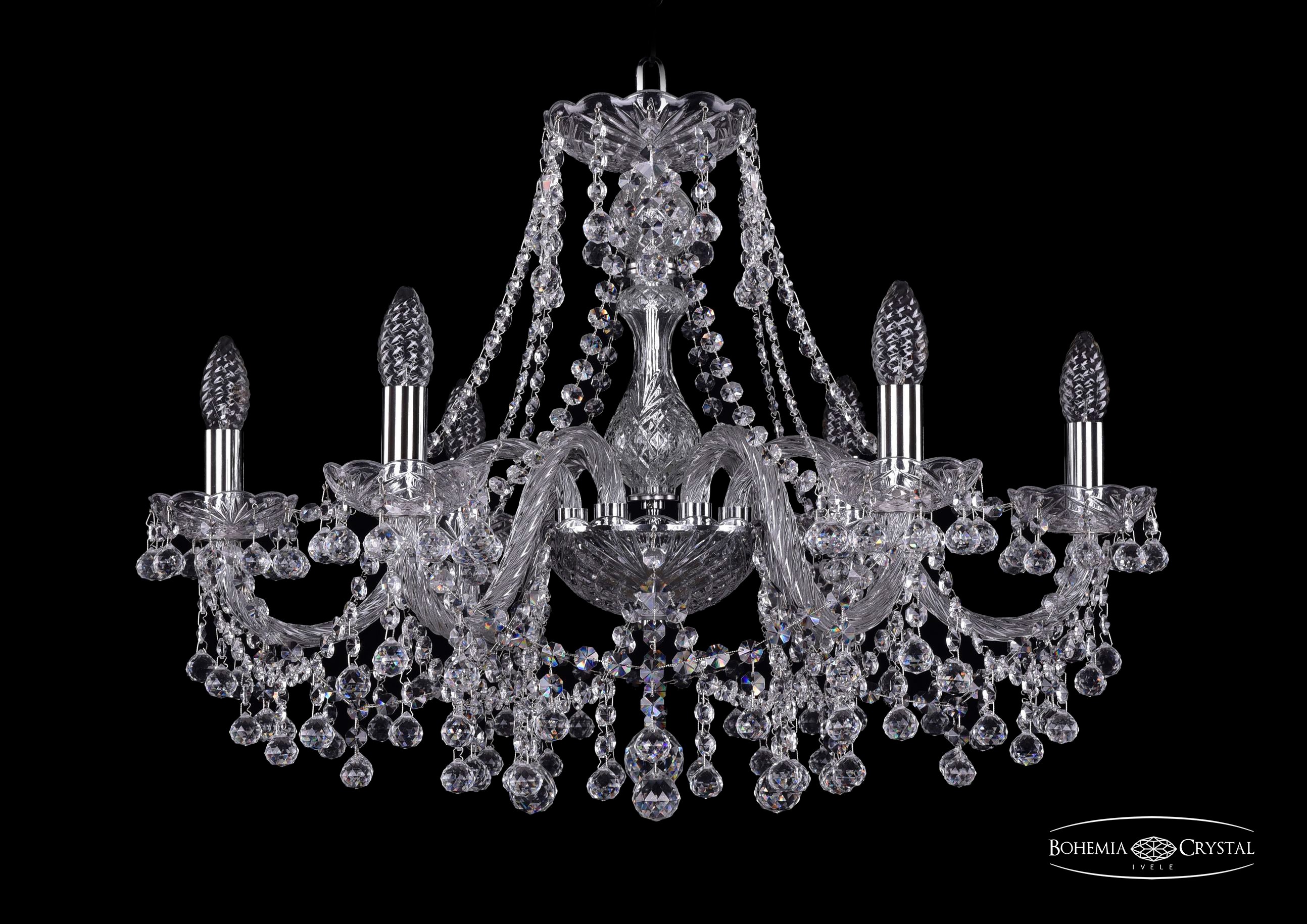 Подвесная хрустальная люстра 1409 Bohemia 1409/6/240 Ni