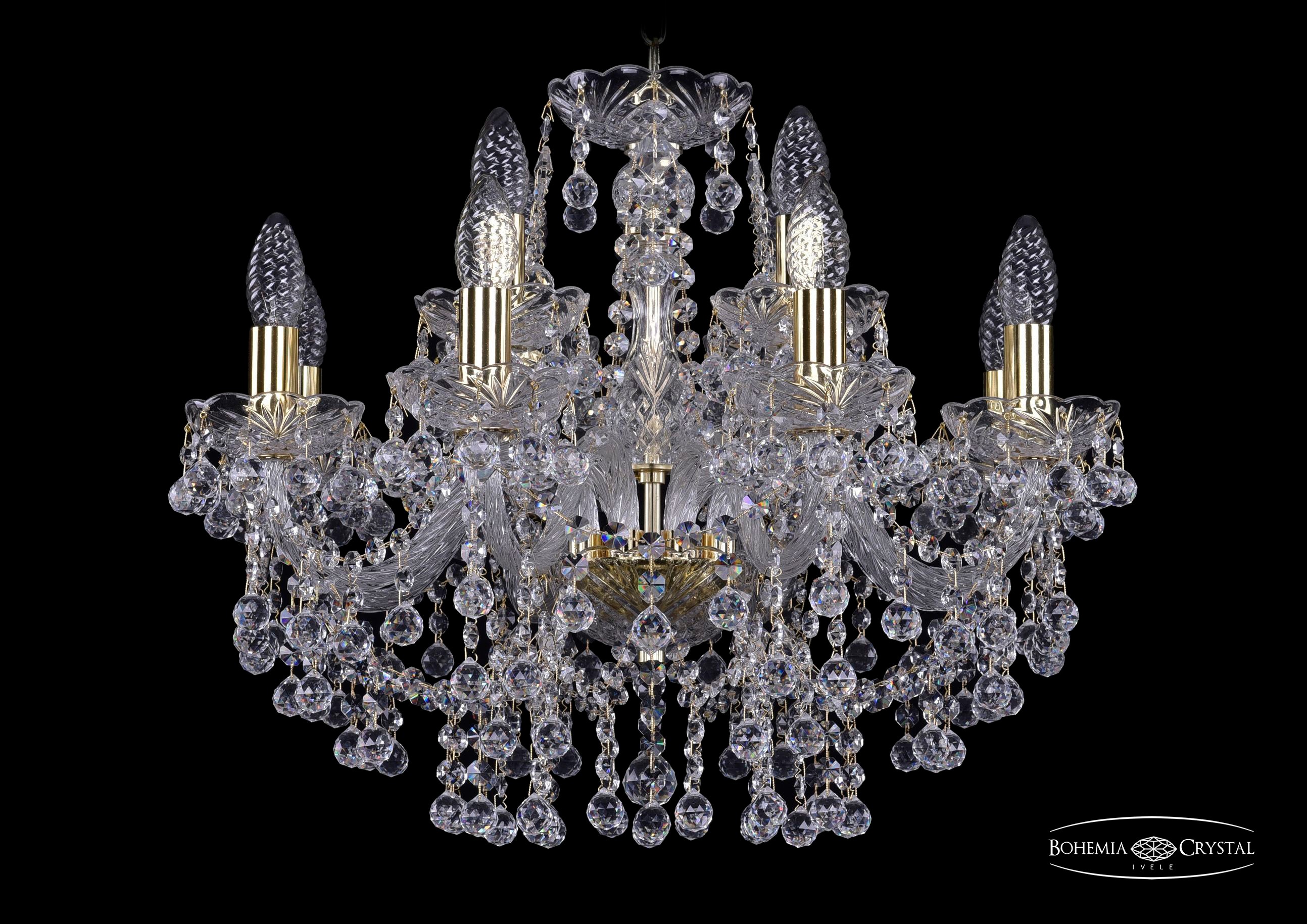 Подвесная хрустальная люстра 1409 Bohemia 1409/8+4/195 G