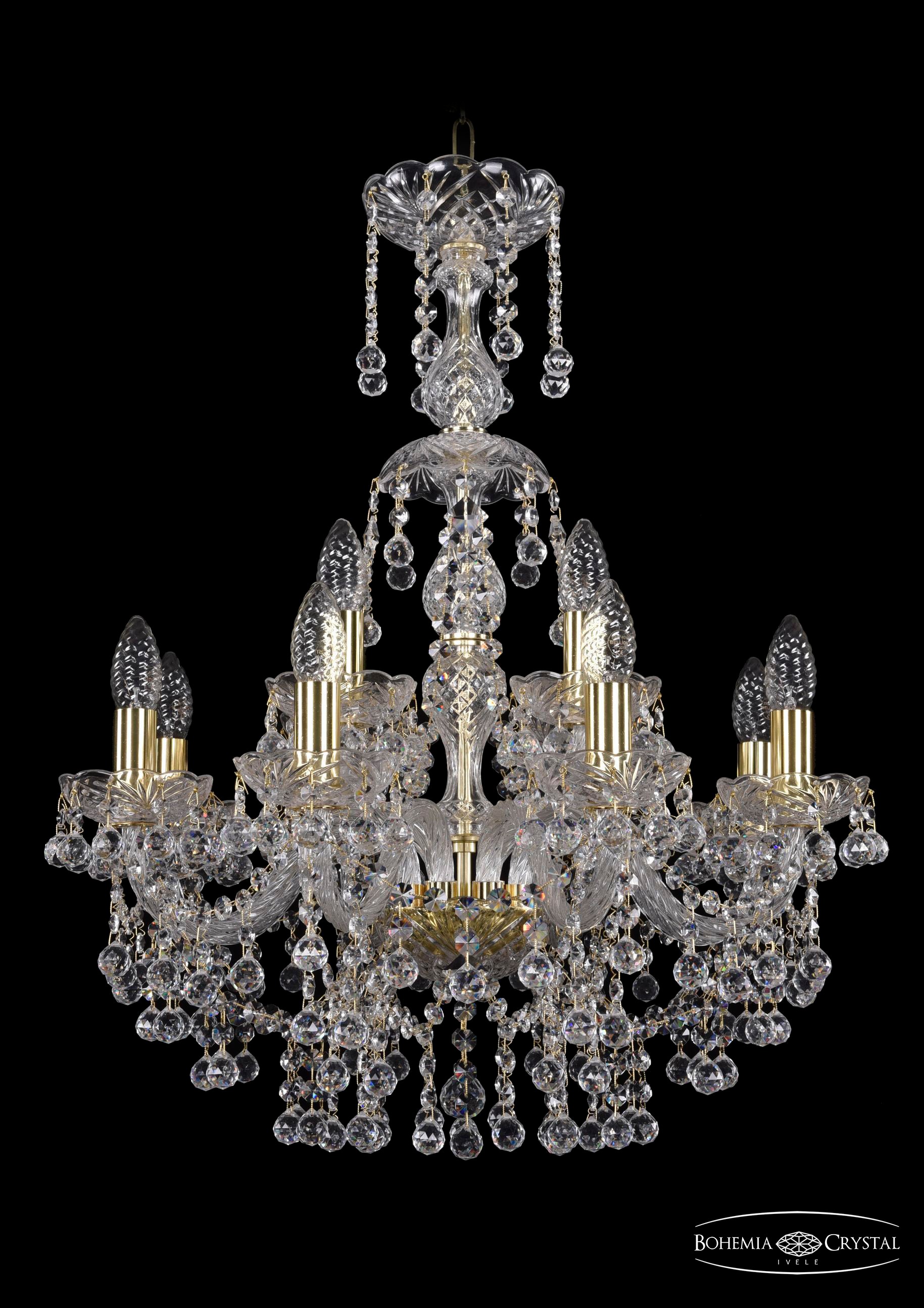 Подвесная хрустальная люстра 1409 Bohemia 1409/8+4/195/XL-68 G