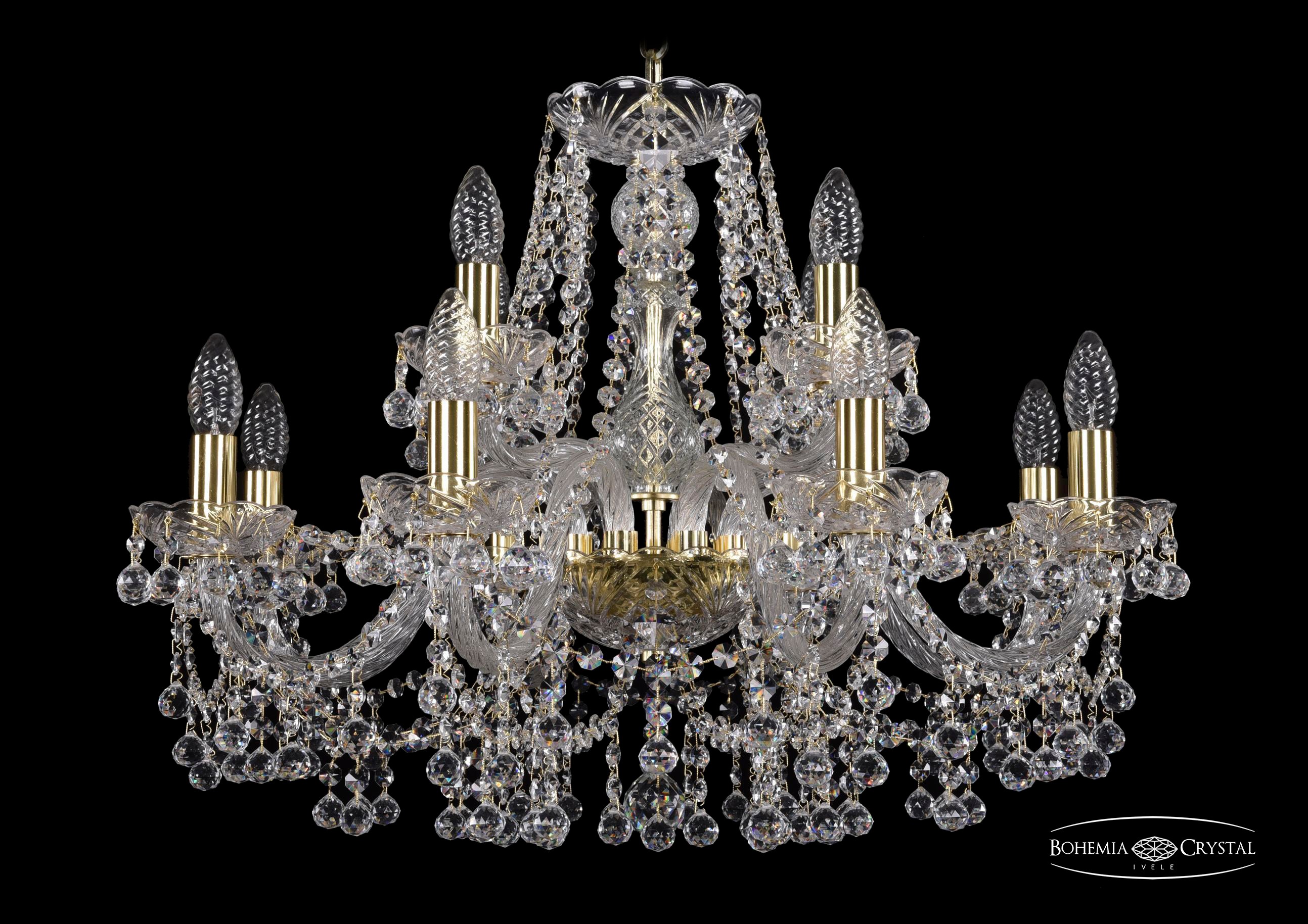 Подвесная хрустальная люстра 1409 Bohemia 1409/8+4/240 G