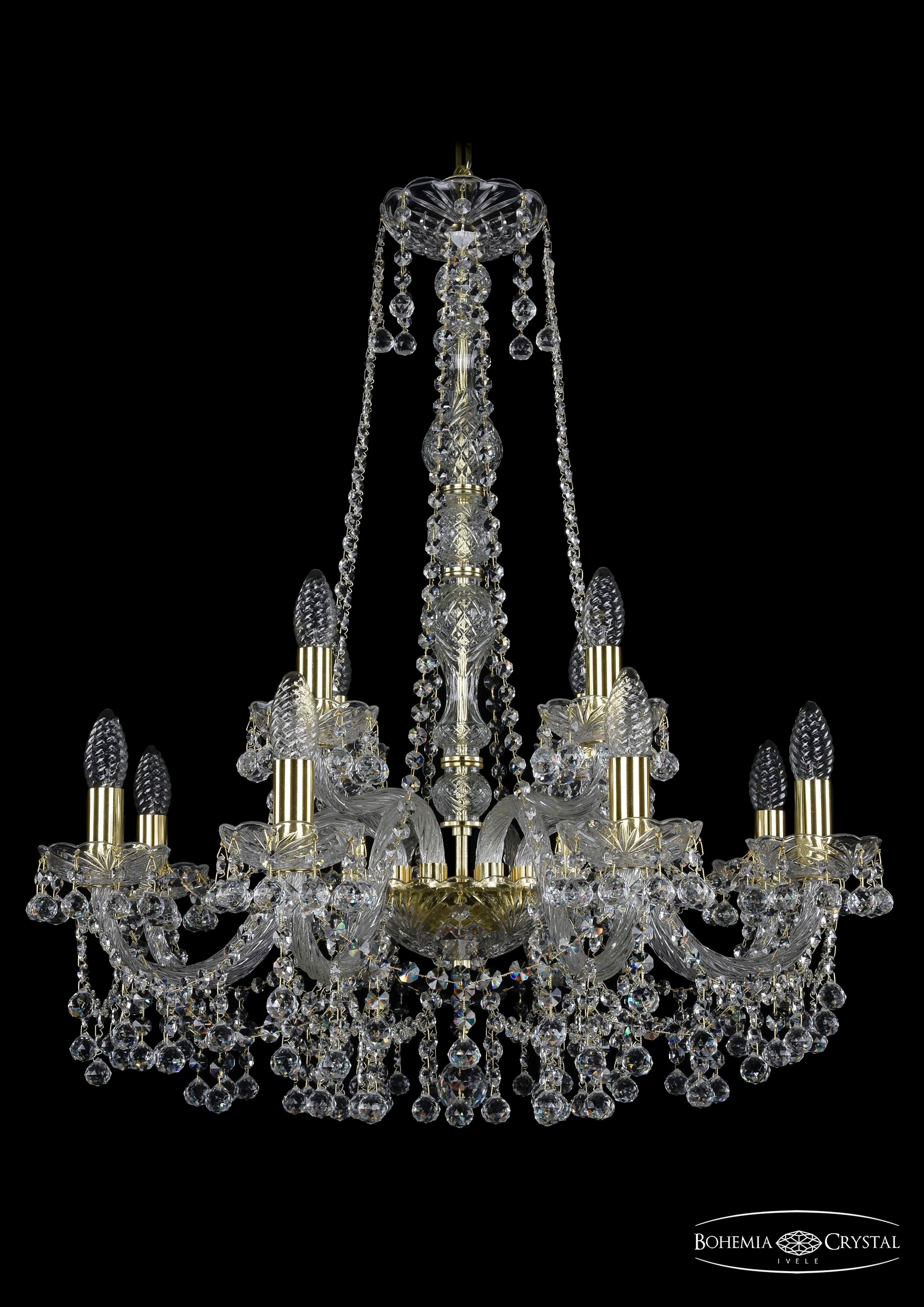 Подвесная хрустальная люстра 1409 Bohemia 1409/8+4/240/h-77 G