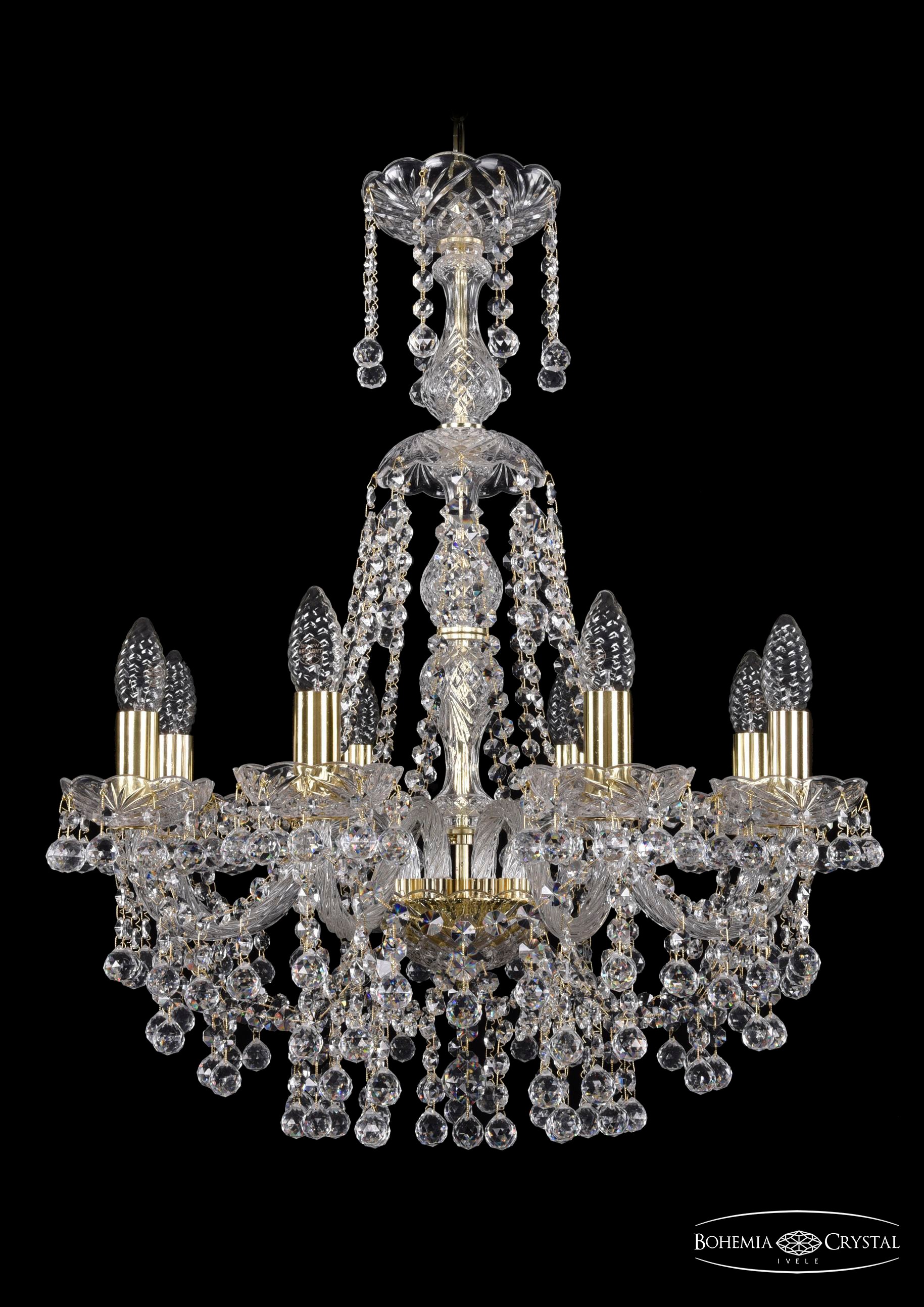 Подвесная хрустальная люстра 1409 Bohemia 1409/8/195/XL-68 G