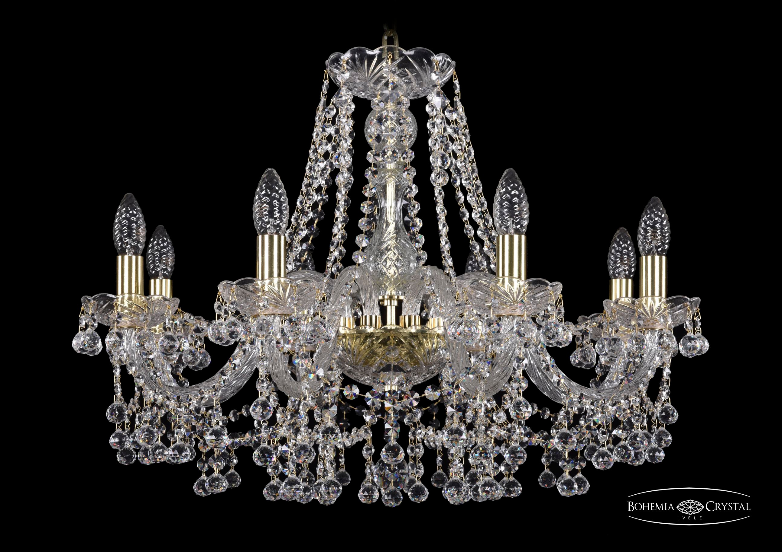Подвесная хрустальная люстра 1409 Bohemia 1409/8/240 G