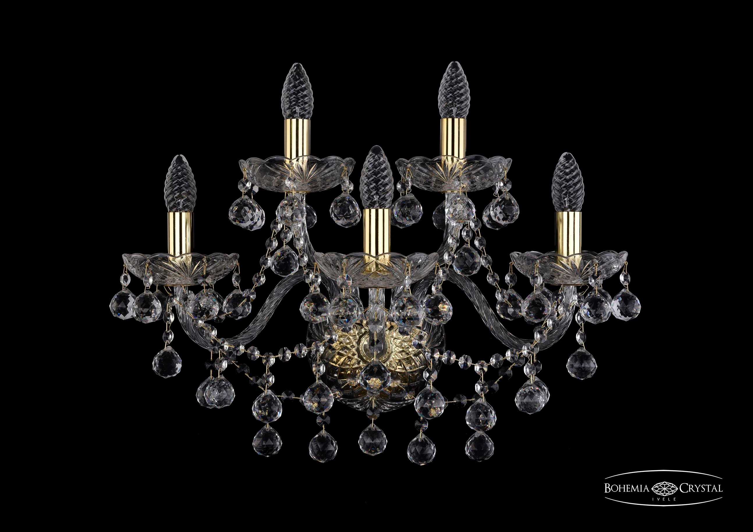 Настенное бра Bohemia 1409 1409B/3+2/195/XL/G