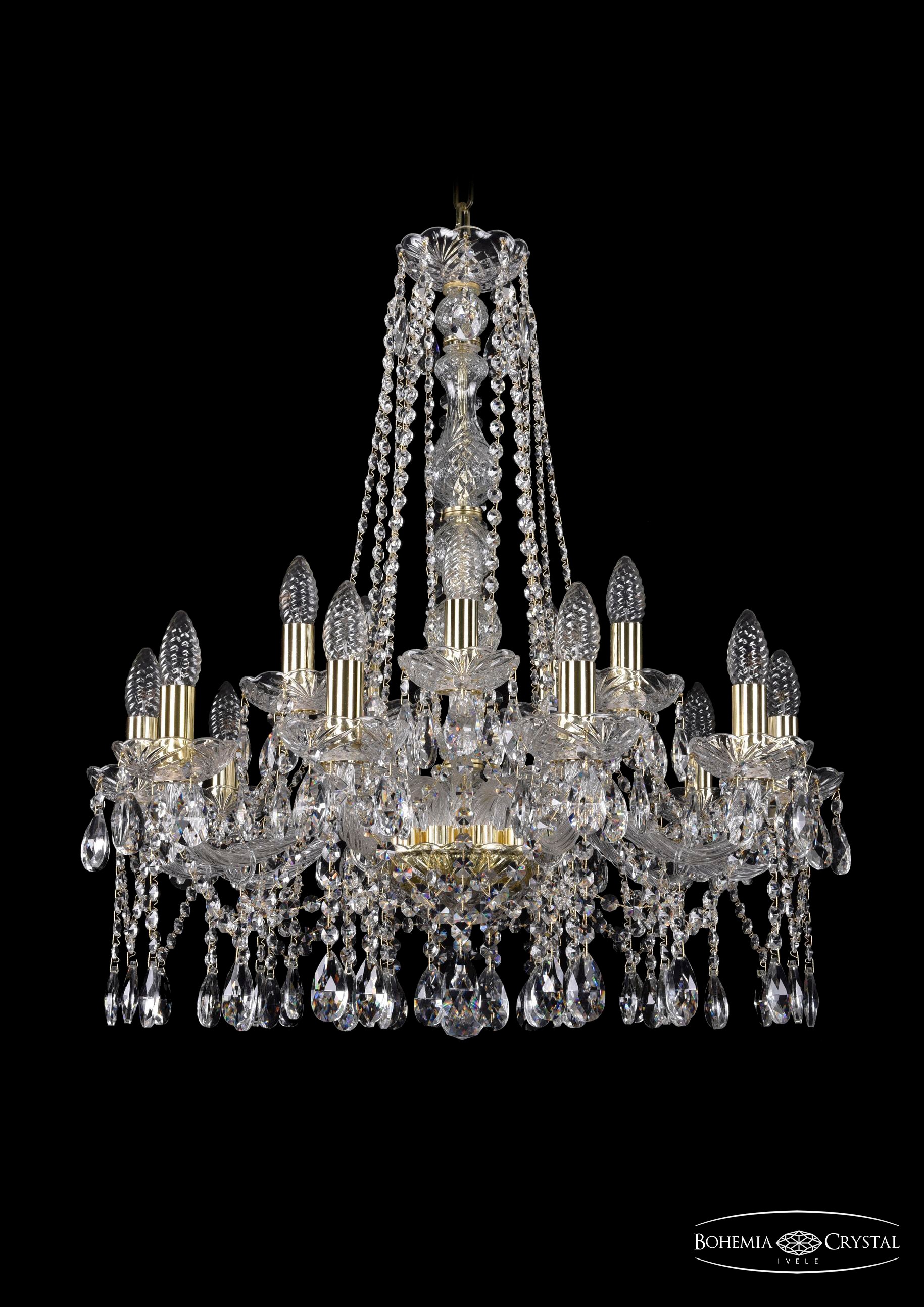 Подвесная хрустальная люстра 1413 Bohemia 1413/10+5/220/h-71 G