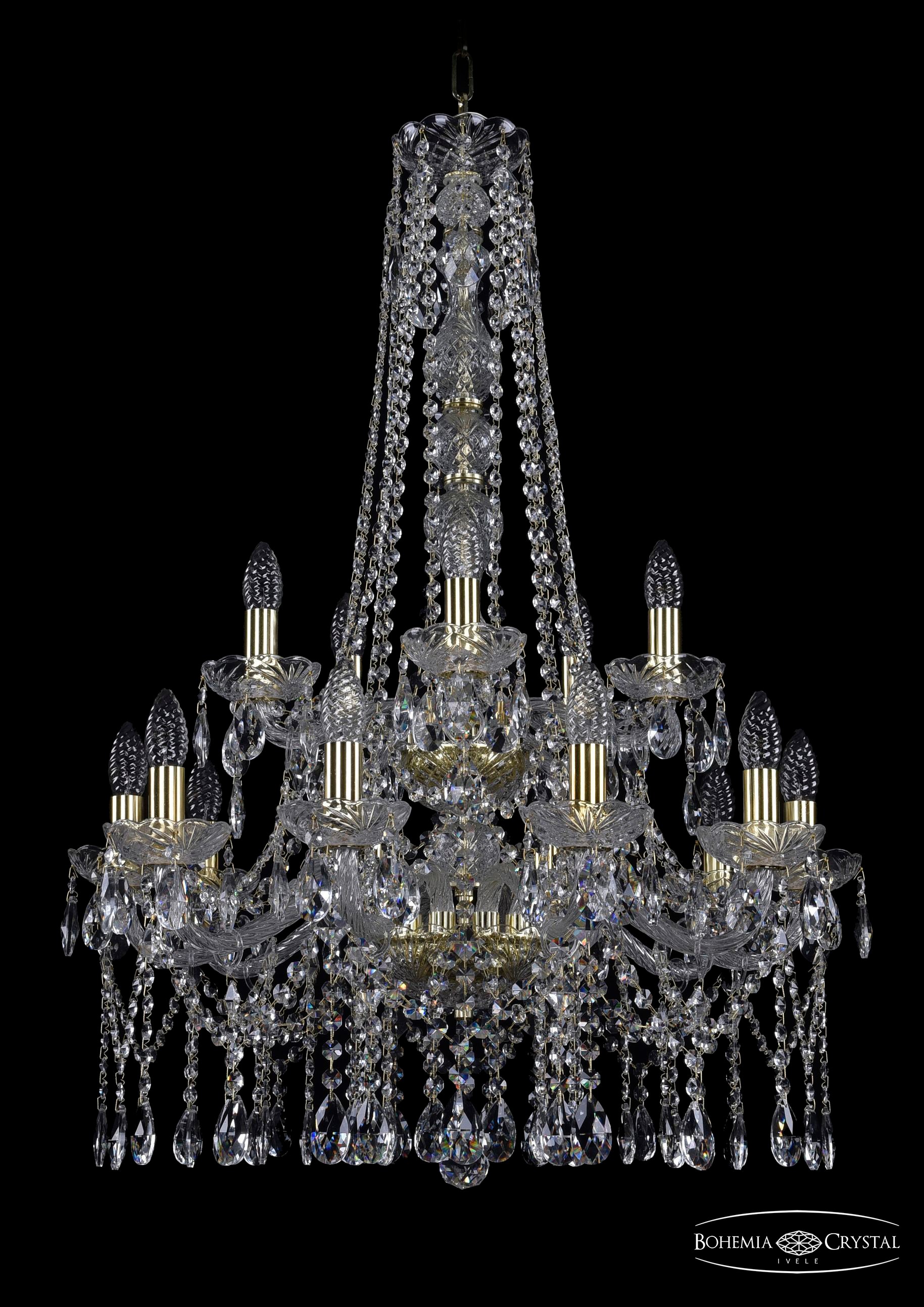 Подвесная хрустальная люстра 1413 Bohemia 1413/10+5/220/h-92/2d G