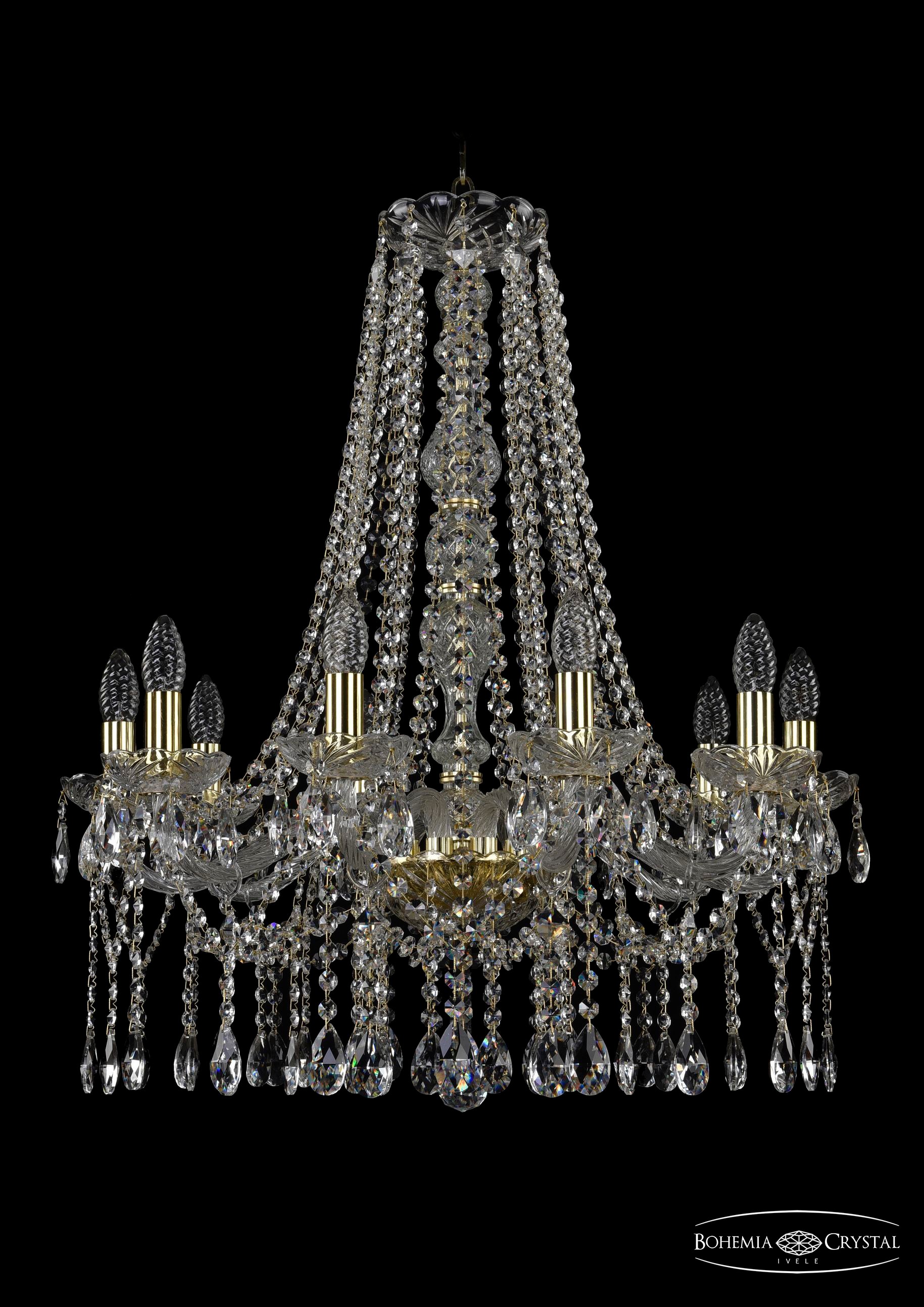 Подвесная хрустальная люстра 1413 Bohemia 1413/10/220/h-76 G