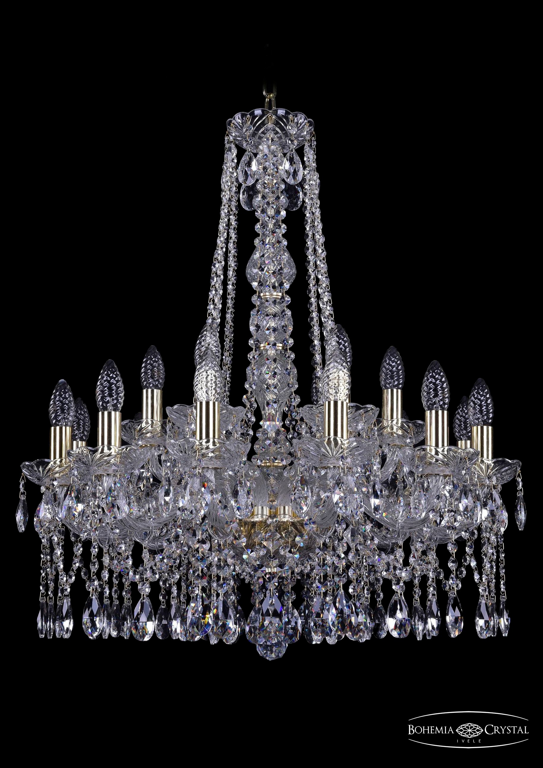 Подвесная хрустальная люстра 1413 Bohemia 1413/12+6/220/h-73 G