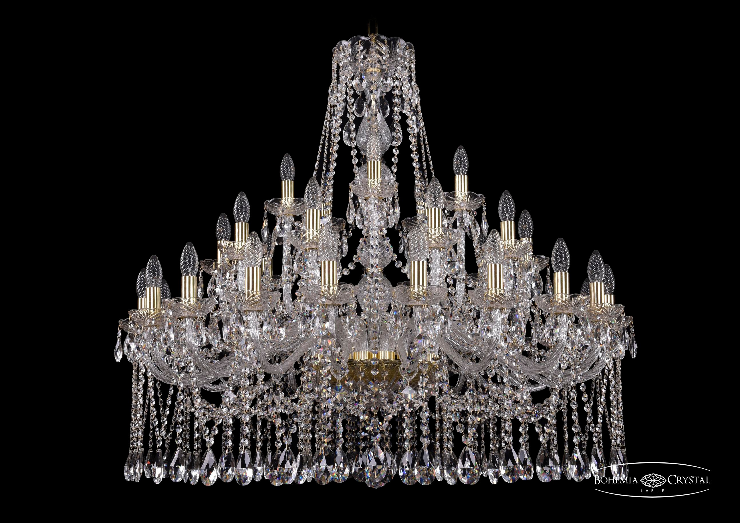 Подвесная хрустальная люстра 1413 Bohemia 1413/20+10+5/360 G