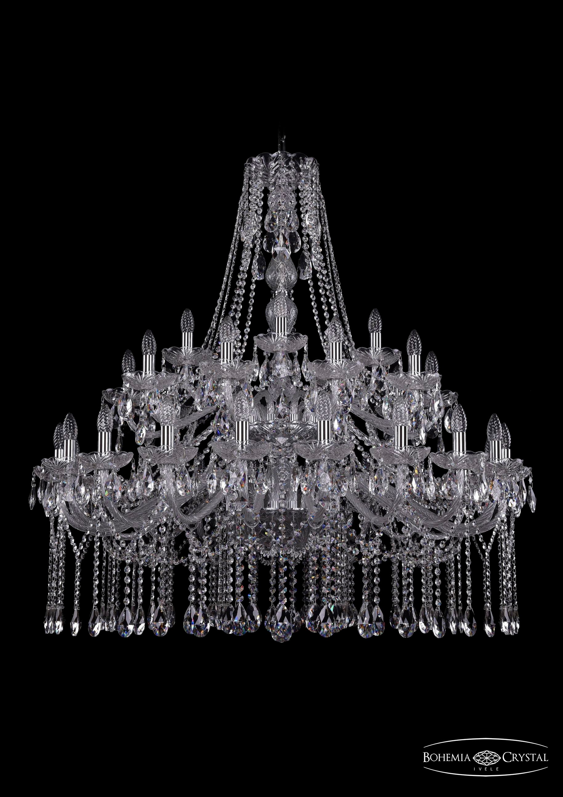 Подвесная хрустальная люстра 1413 Bohemia 1413/20+10+5/400/2d Ni