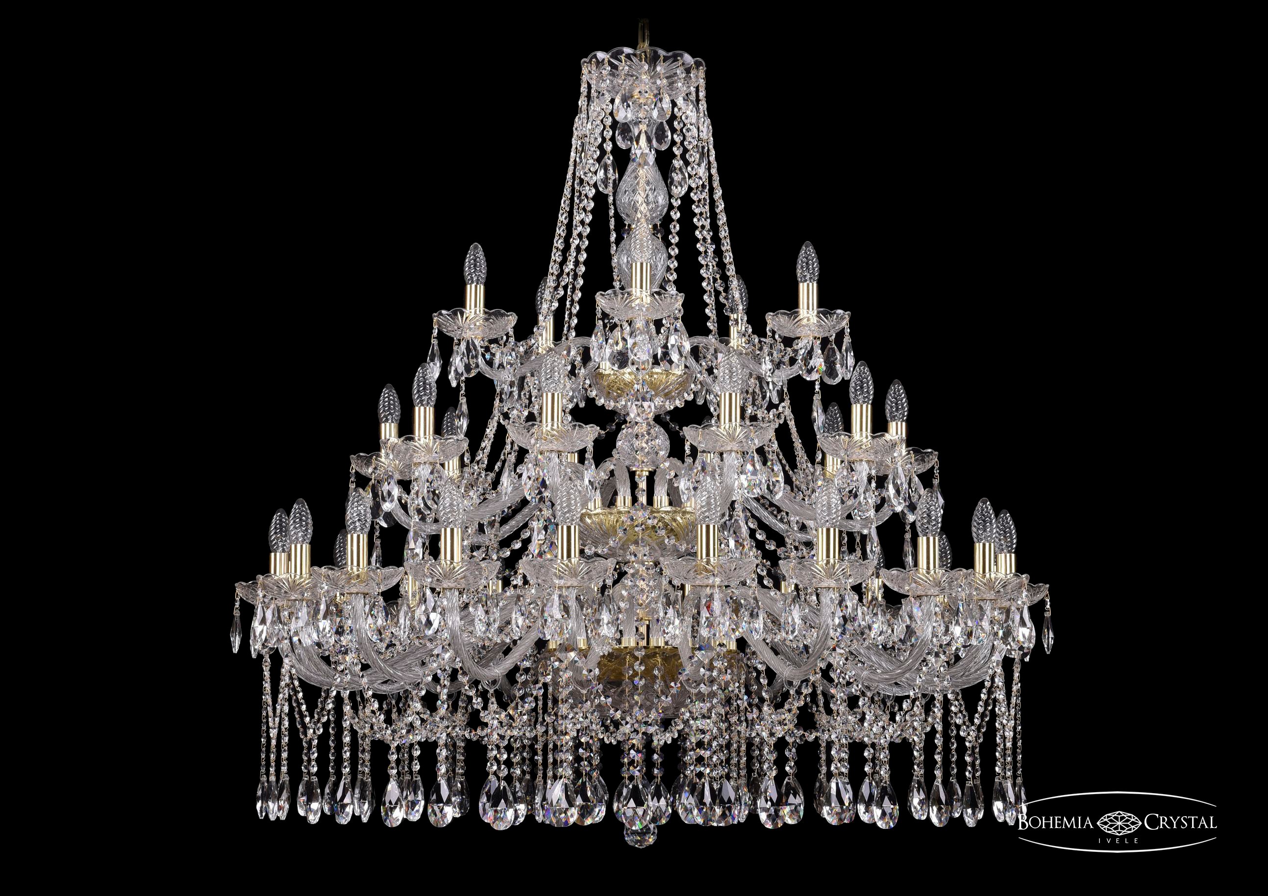 Подвесная хрустальная люстра 1413 Bohemia 1413/20+10+5/400/3d G