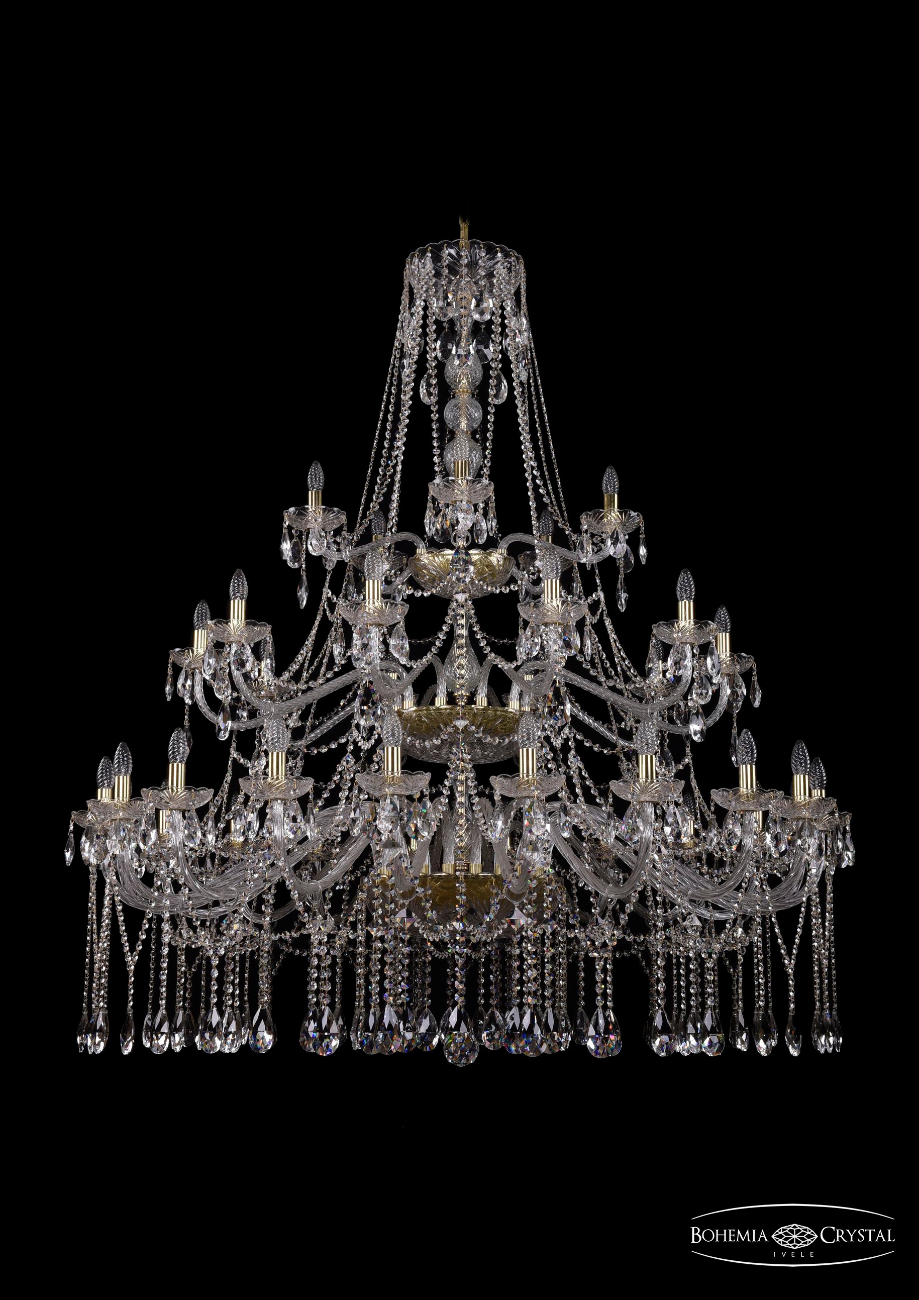 Подвесная хрустальная люстра 1413 Bohemia 1413/20+10+5/530/3d G