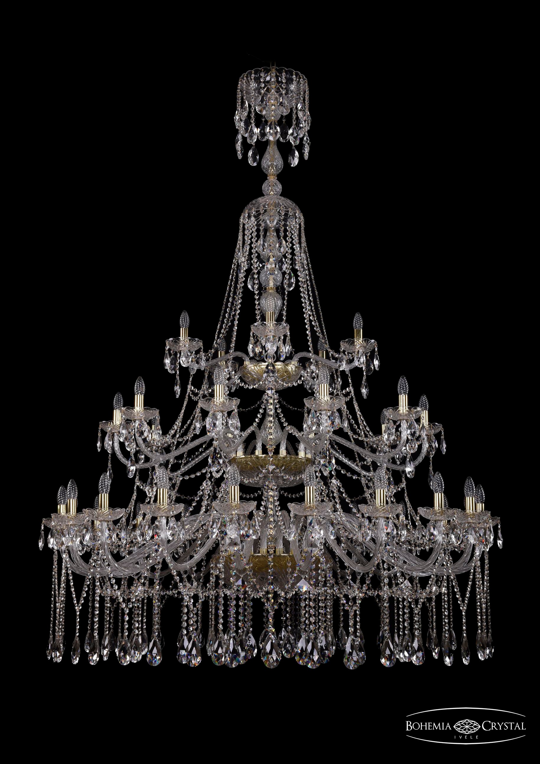 Подвесная хрустальная люстра 1413 Bohemia 1413/20+10+5/530/XL-201/3d G
