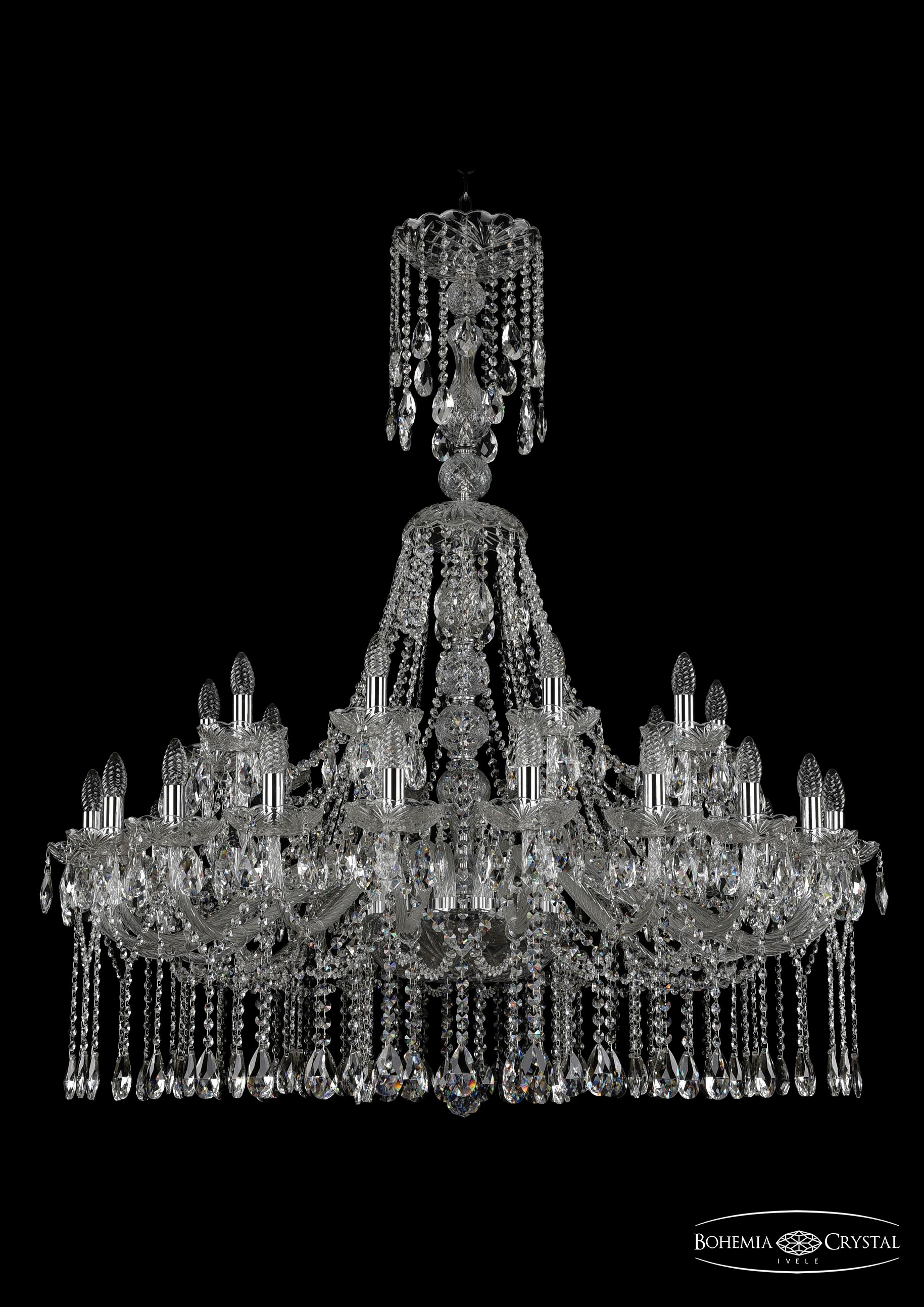 Подвесная хрустальная люстра 1413 Bohemia 1413/20+10/400/XL-130 Ni