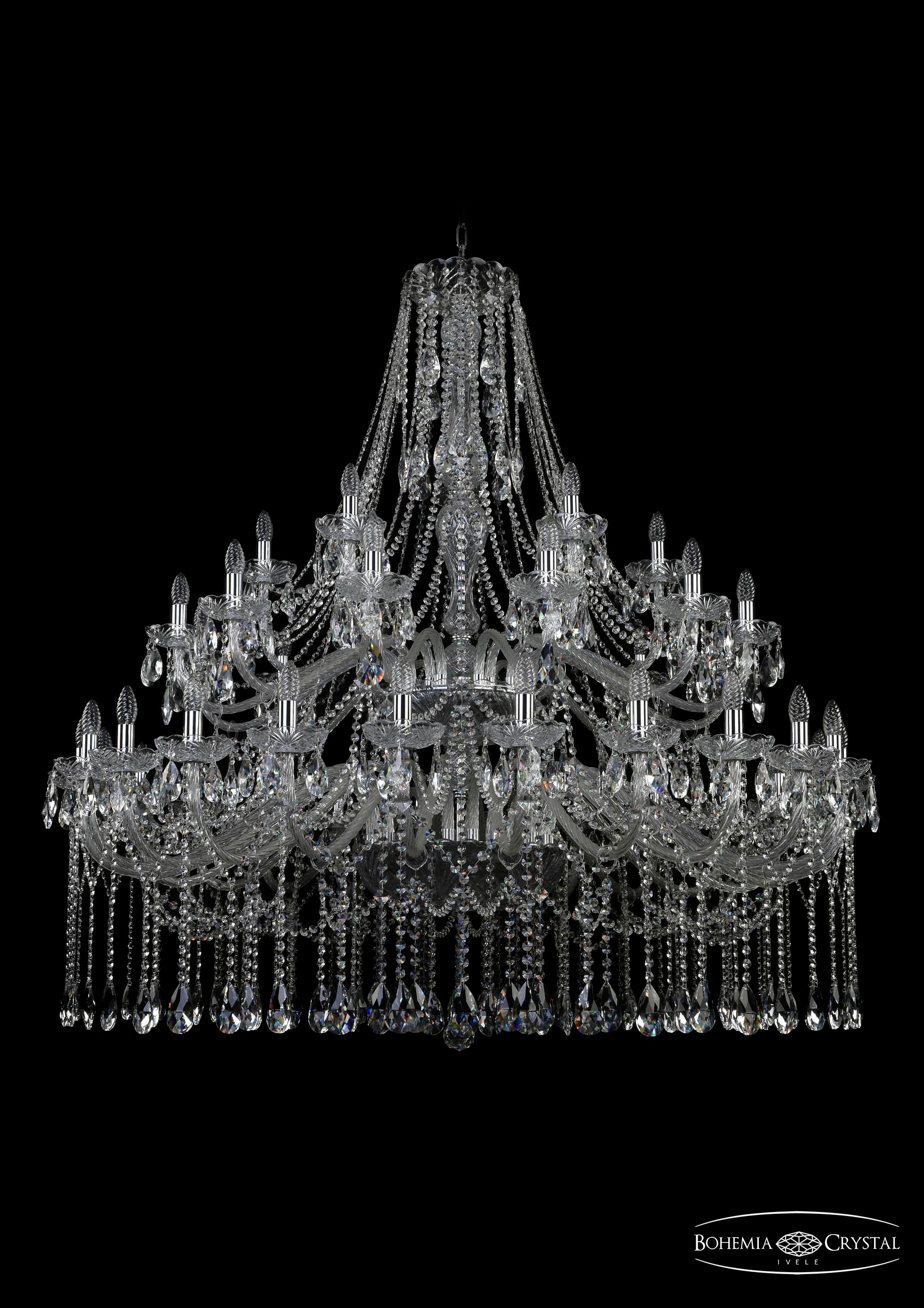 Подвесная хрустальная люстра 1413 Bohemia 1413/24+12+6/530/2d Ni