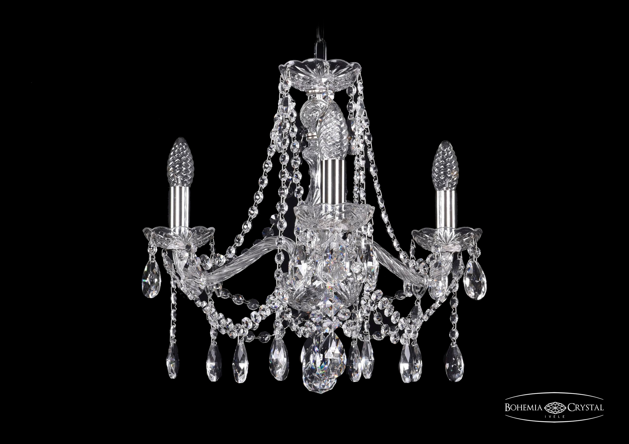 Подвесная хрустальная люстра 1413 Bohemia 1413/3/165 Ni